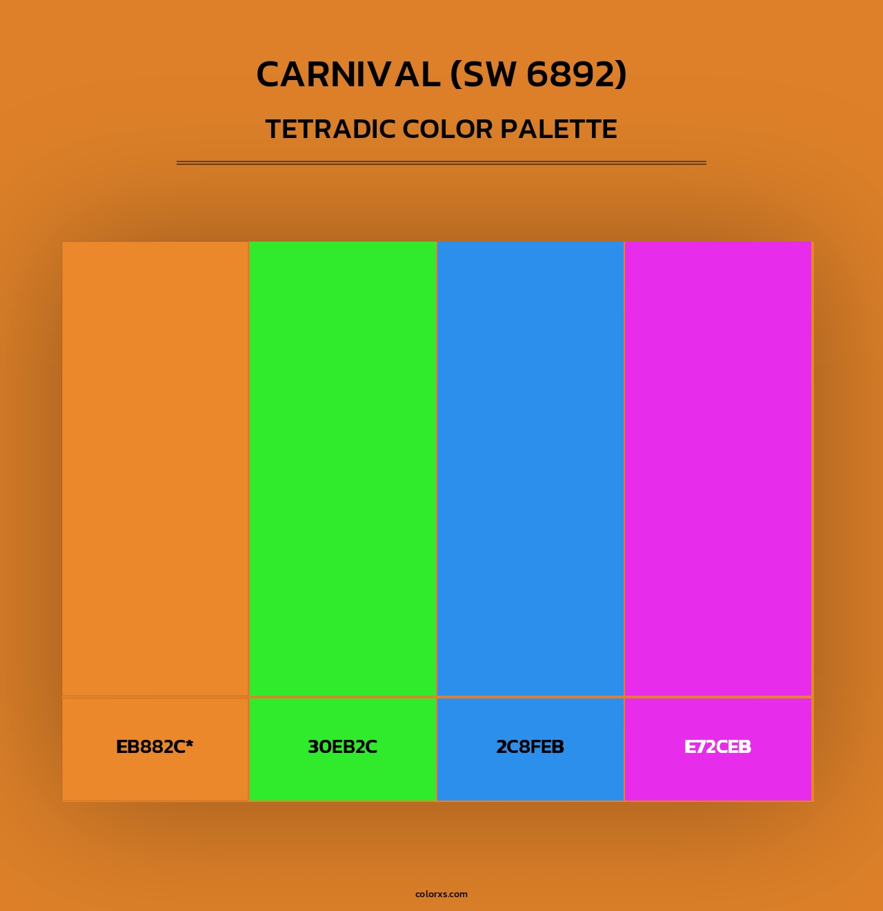 Carnival (SW 6892) - Tetradic Color Palette