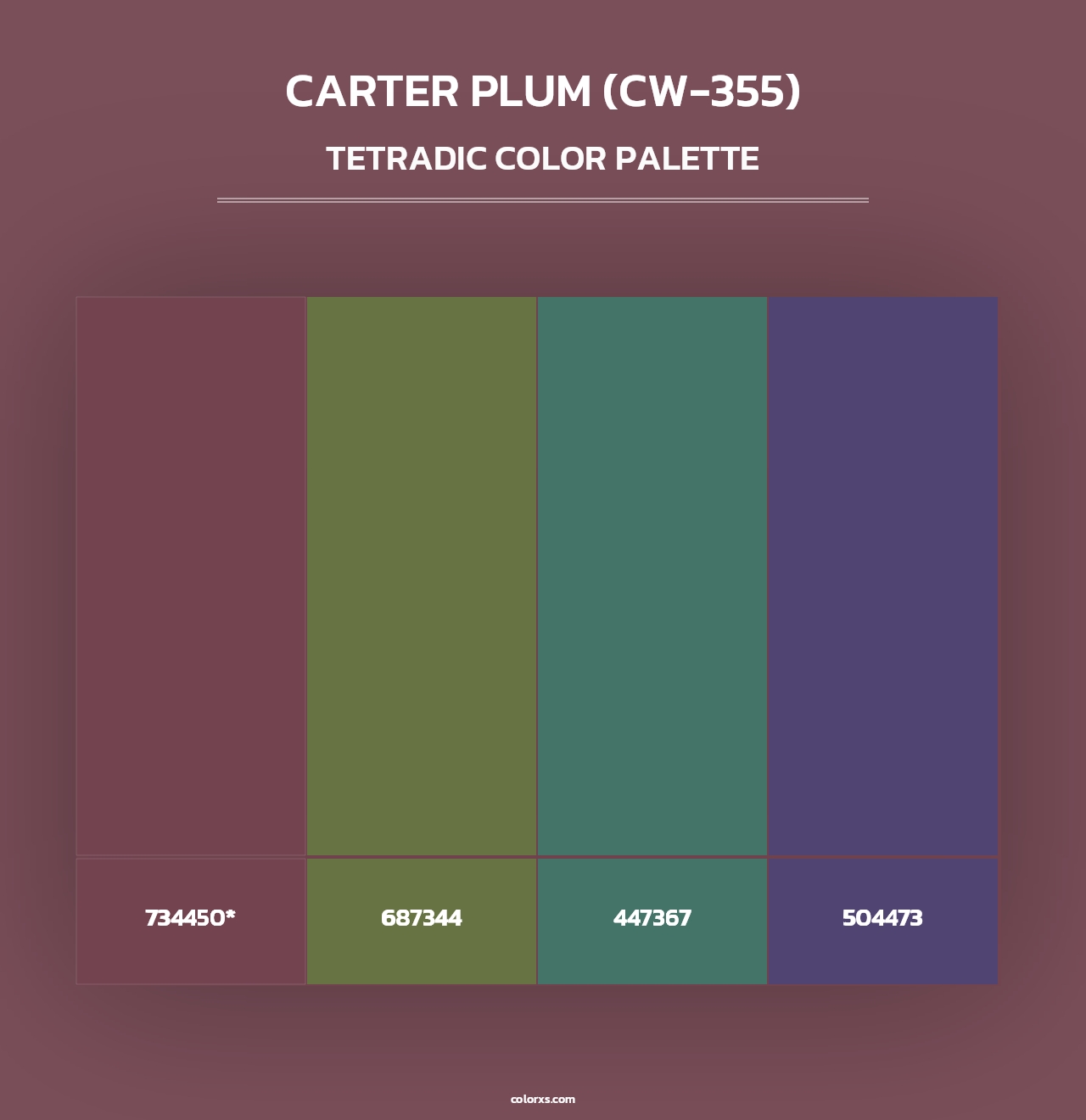 Carter Plum (CW-355) - Tetradic Color Palette