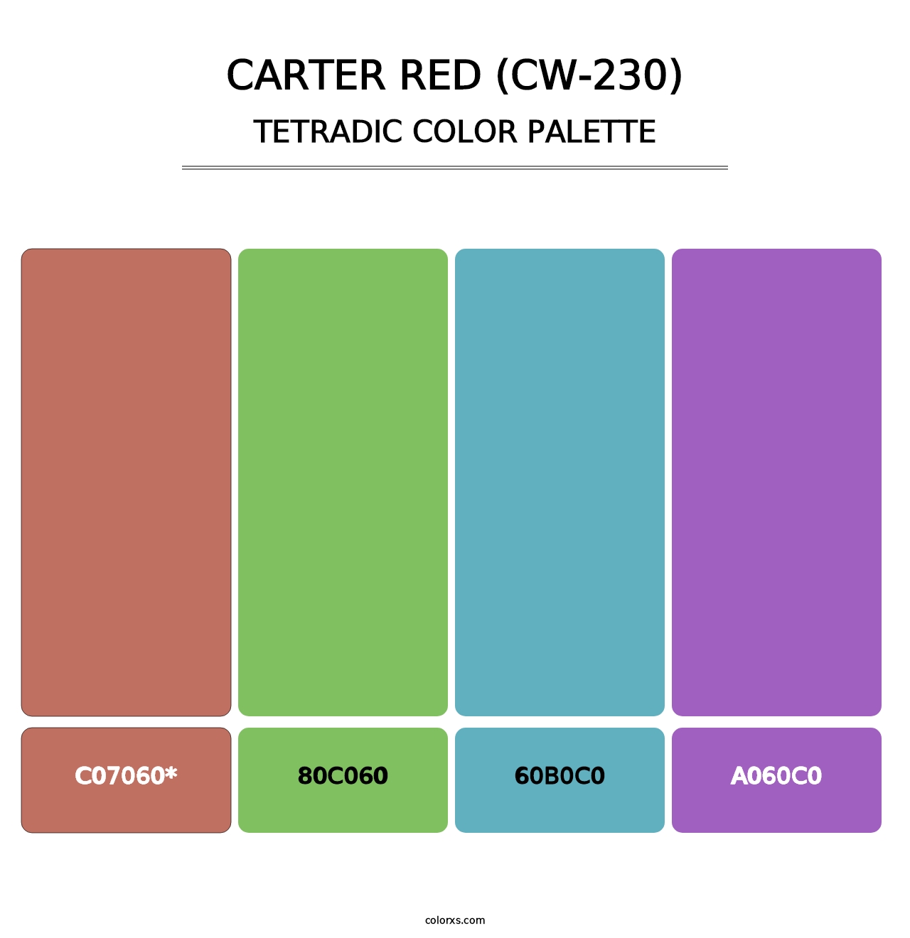 Carter Red (CW-230) - Tetradic Color Palette