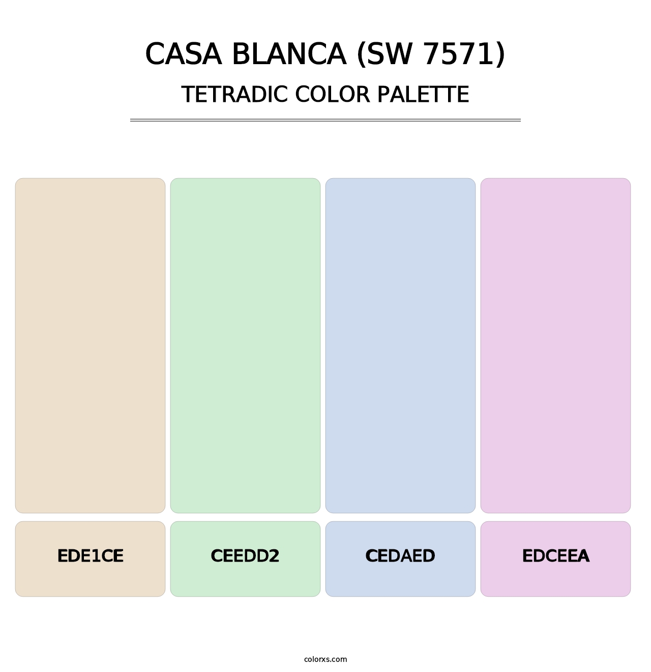 Casa Blanca (SW 7571) - Tetradic Color Palette