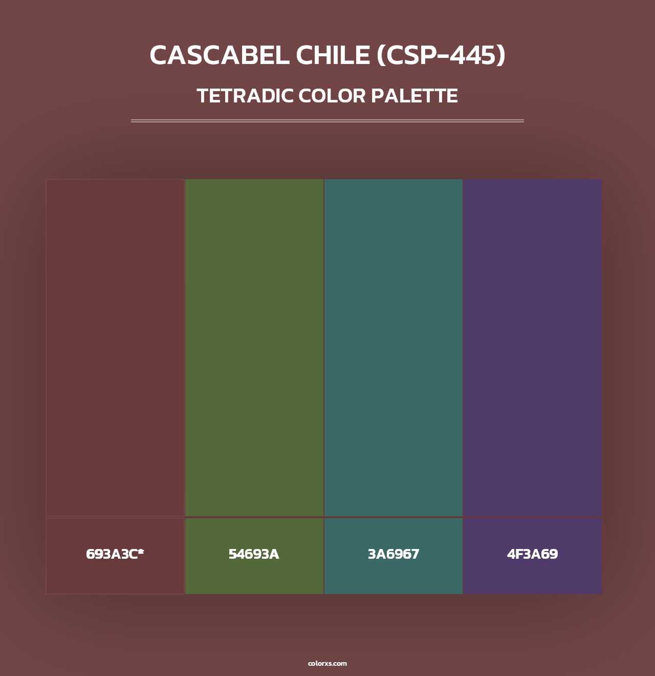 Cascabel Chile (CSP-445) - Tetradic Color Palette