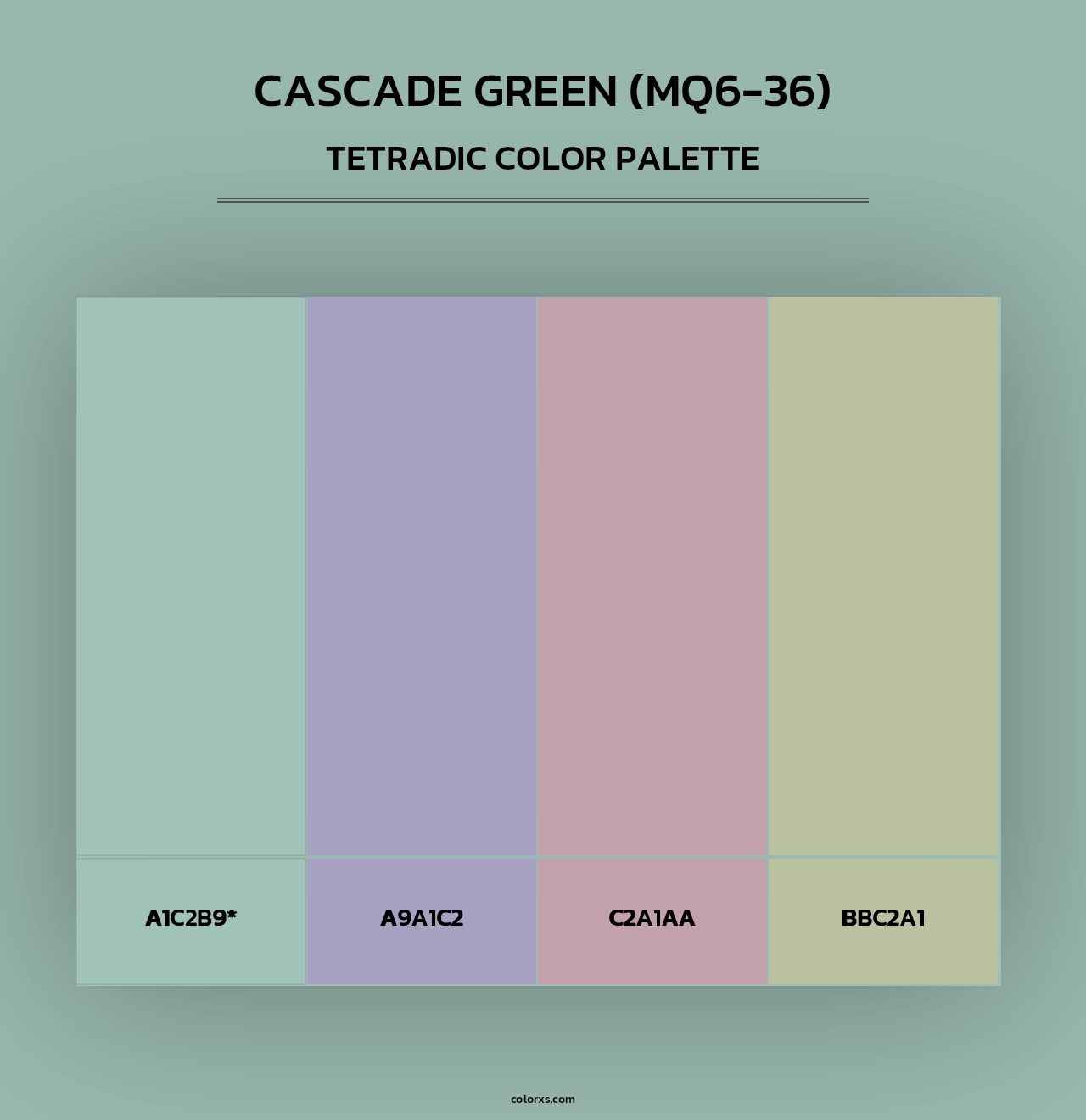 Cascade Green (MQ6-36) - Tetradic Color Palette