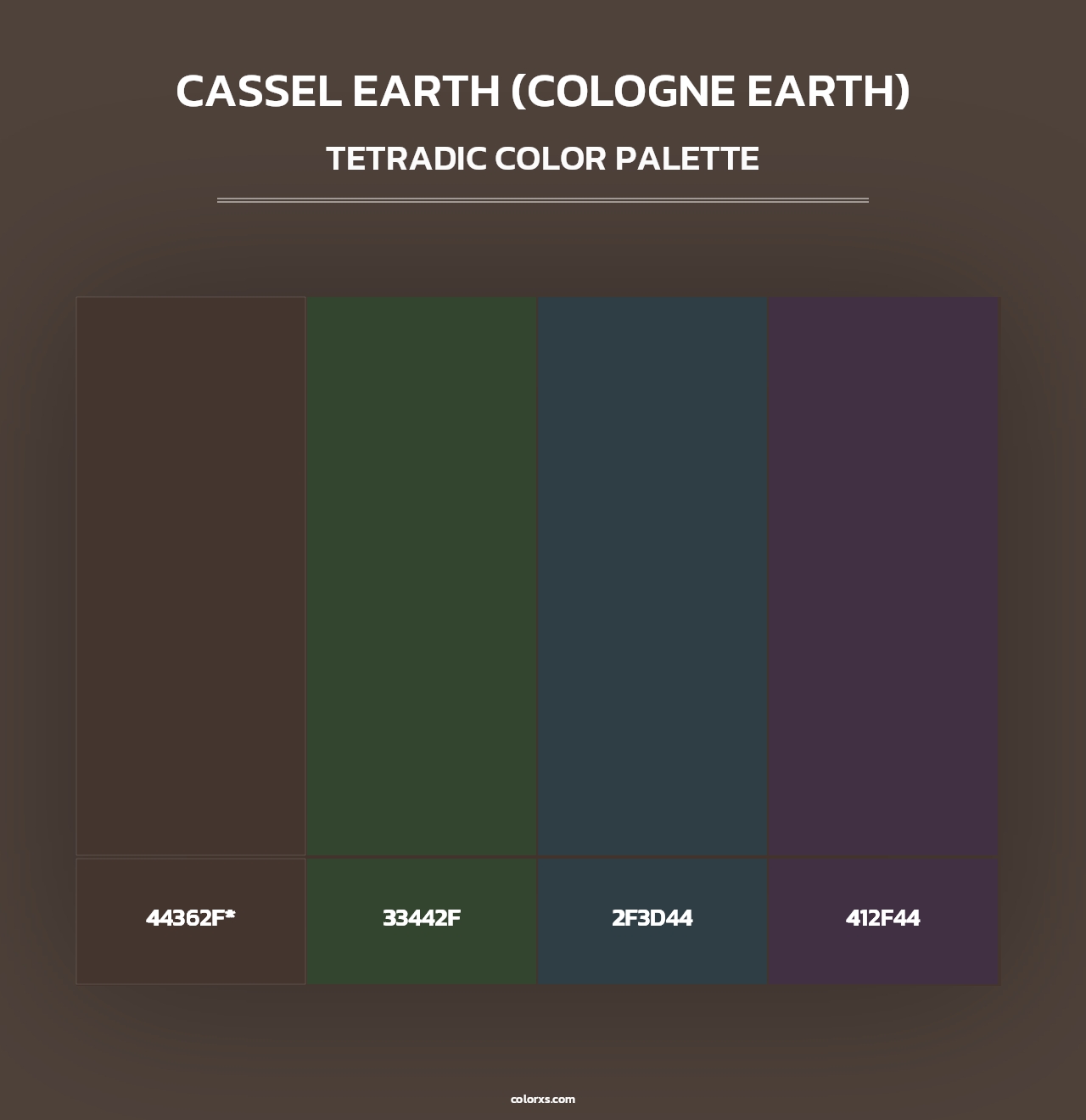 Cassel Earth (Cologne Earth) - Tetradic Color Palette