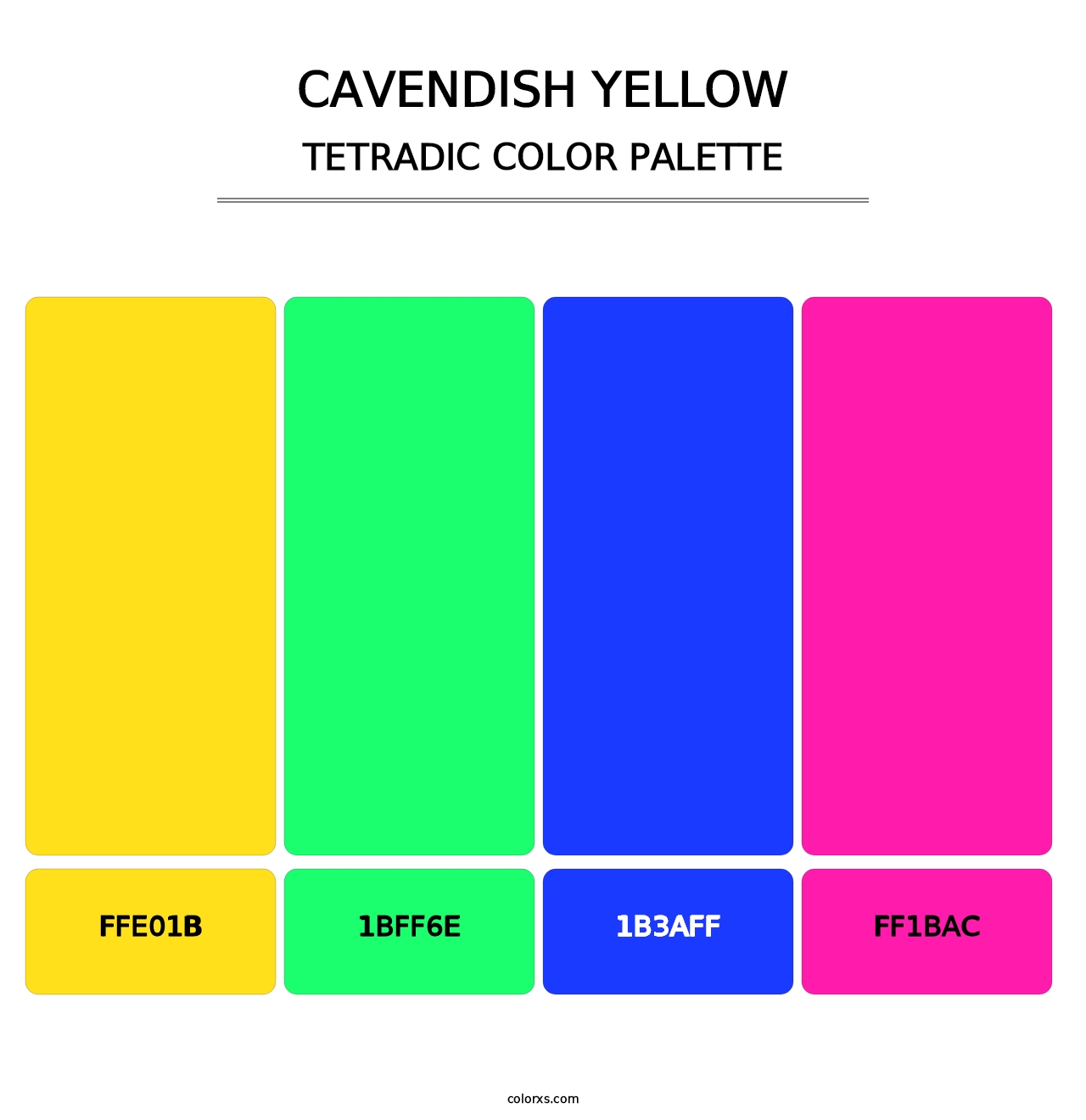 Cavendish Yellow - Tetradic Color Palette