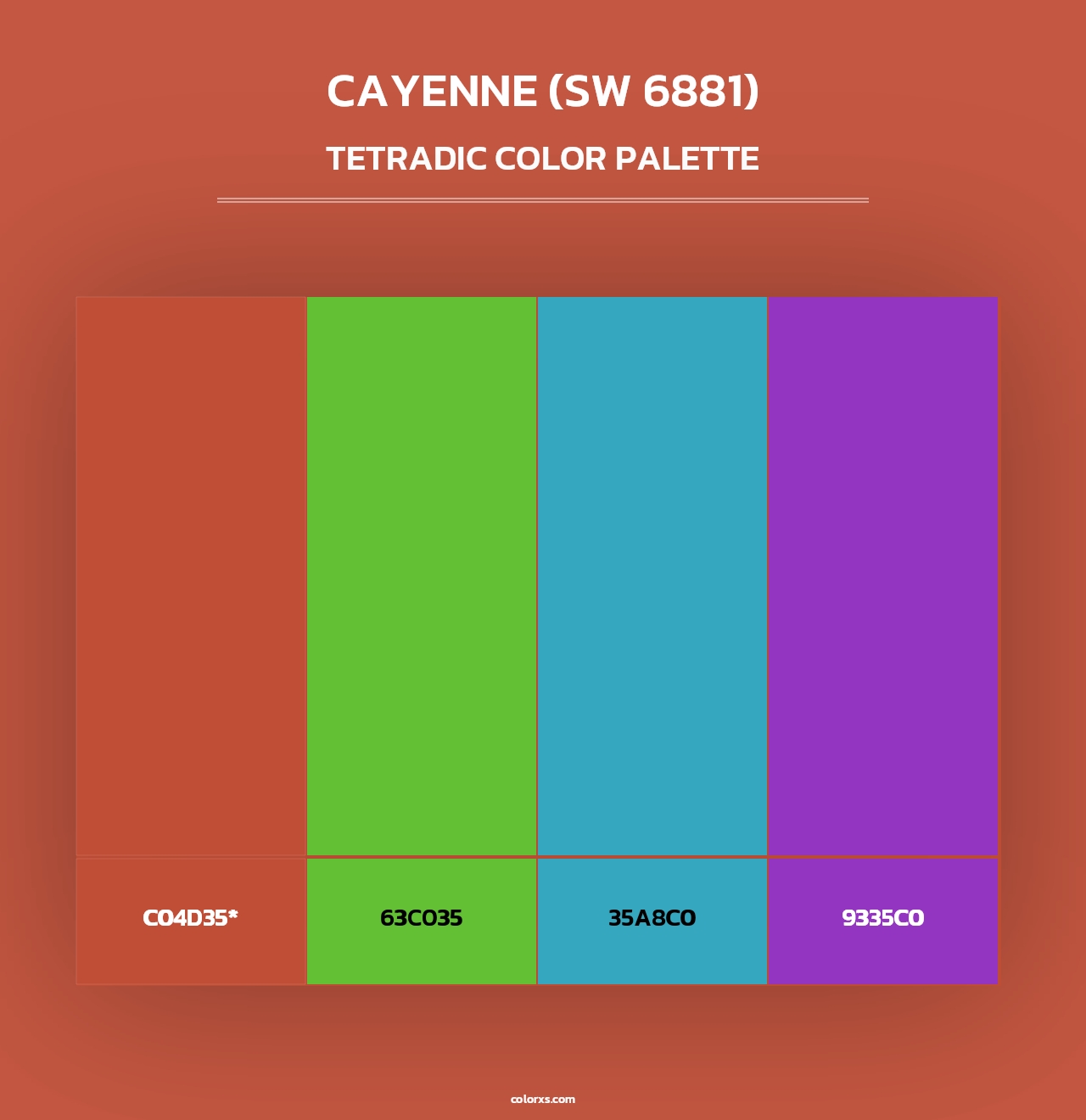Cayenne (SW 6881) - Tetradic Color Palette