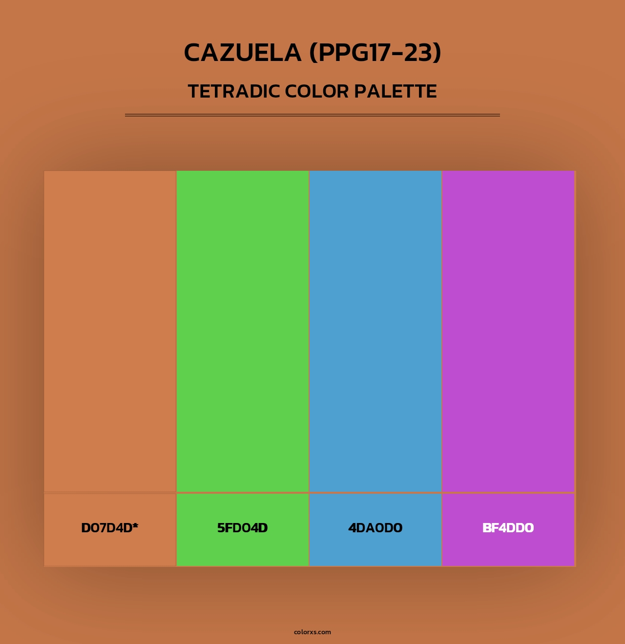 Cazuela (PPG17-23) - Tetradic Color Palette