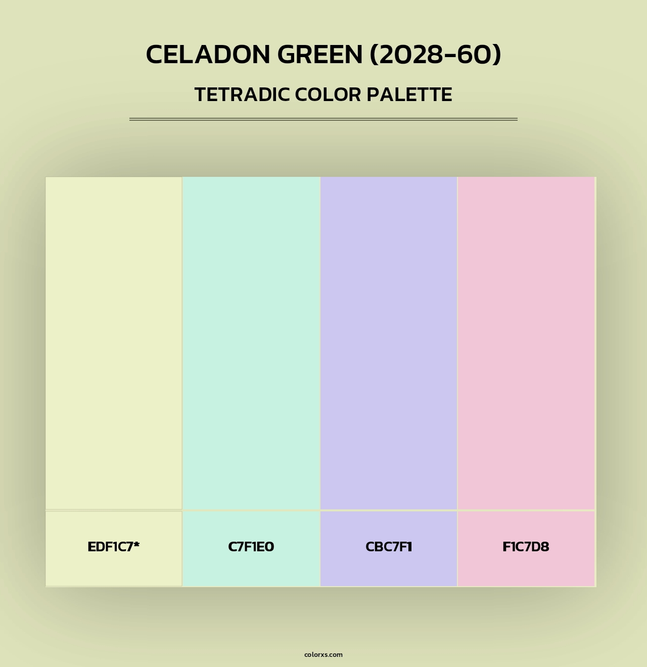 Celadon Green (2028-60) - Tetradic Color Palette