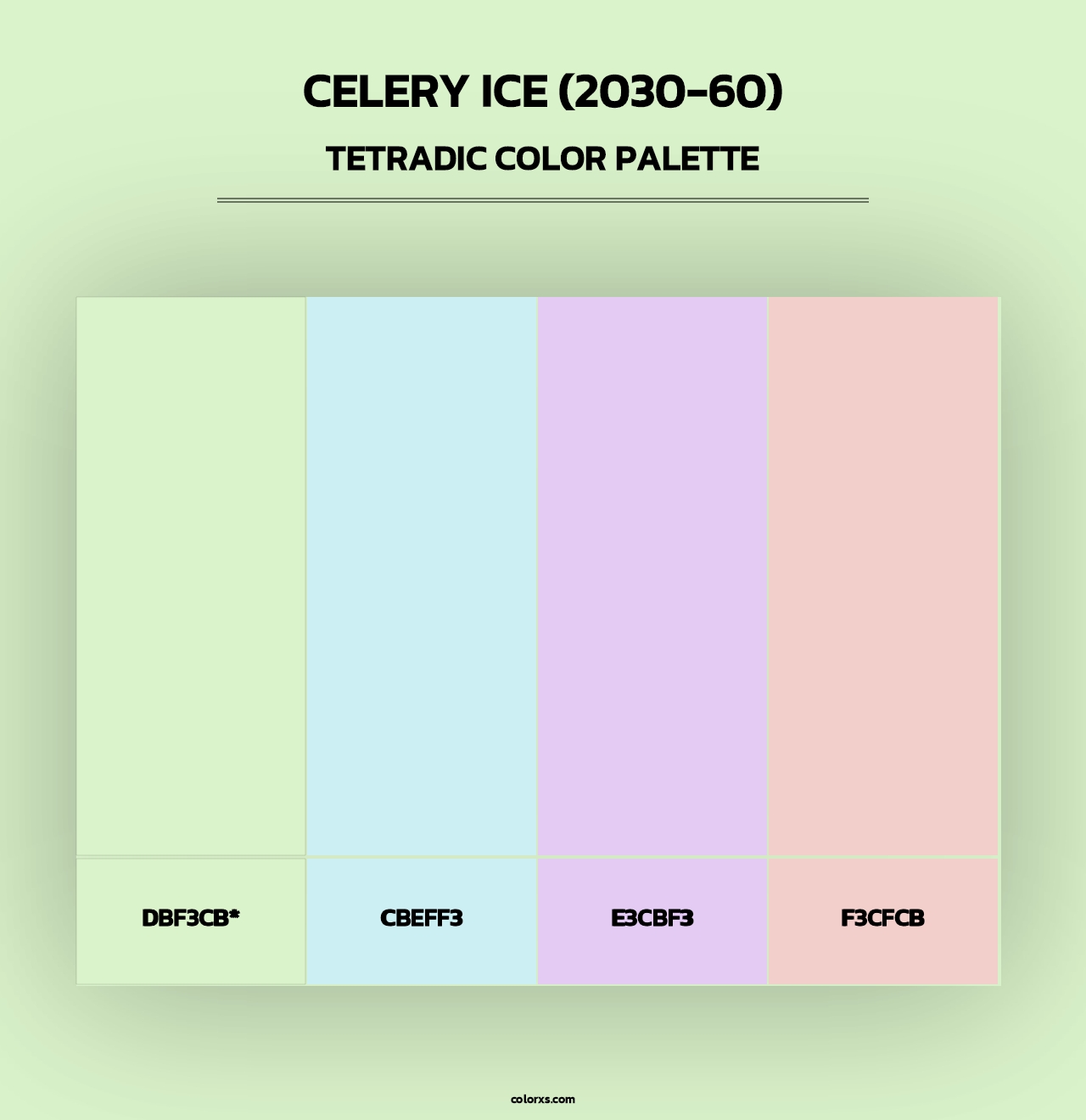 Celery Ice (2030-60) - Tetradic Color Palette