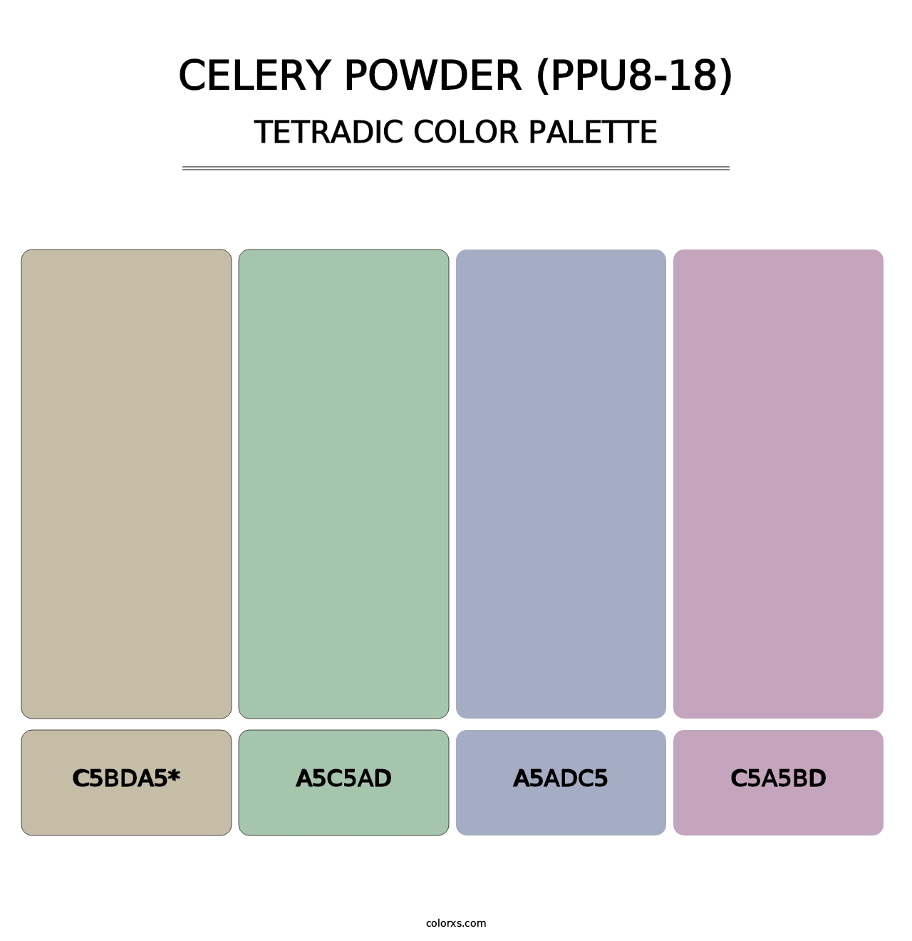 Celery Powder (PPU8-18) - Tetradic Color Palette