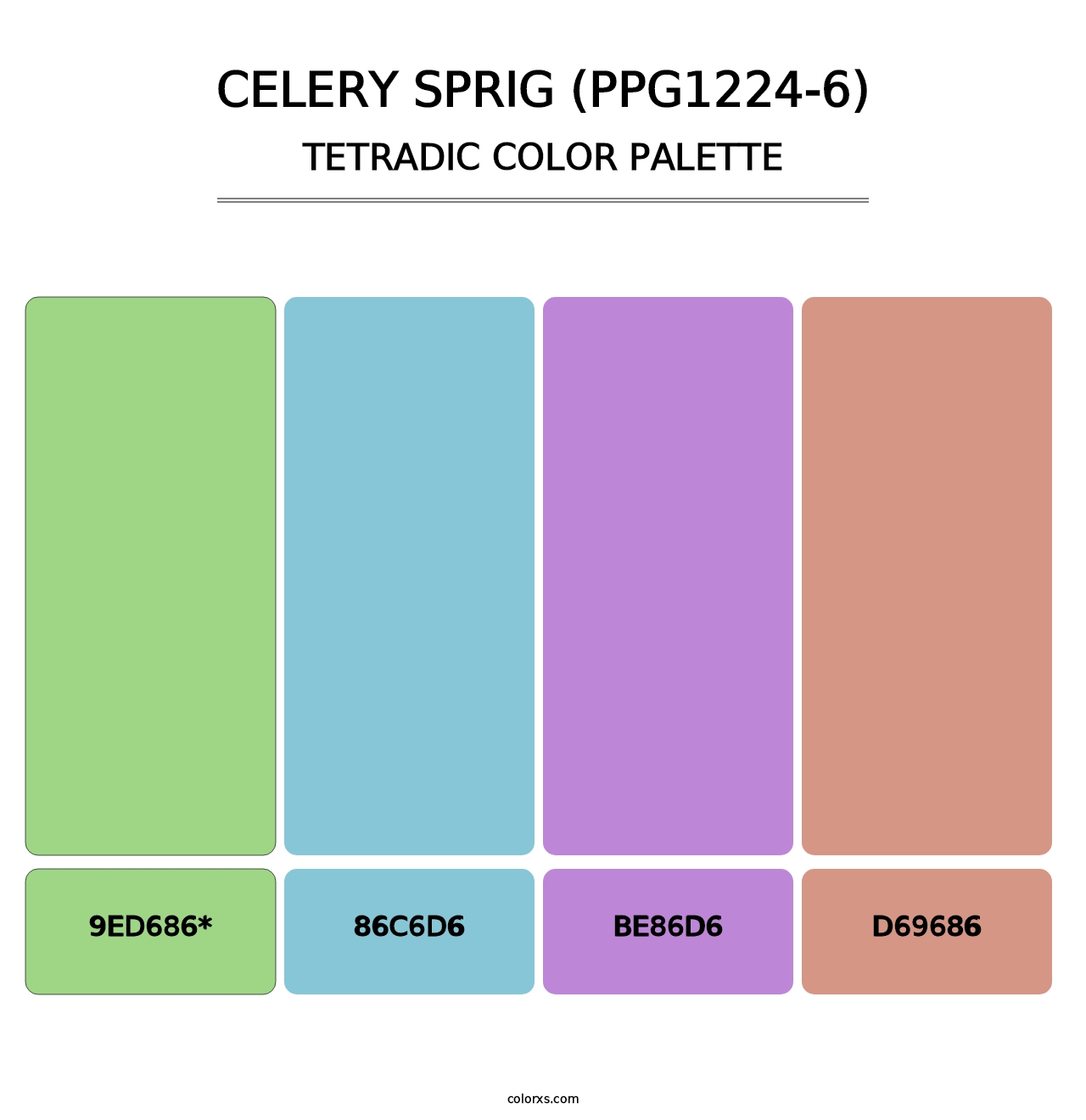 Celery Sprig (PPG1224-6) - Tetradic Color Palette