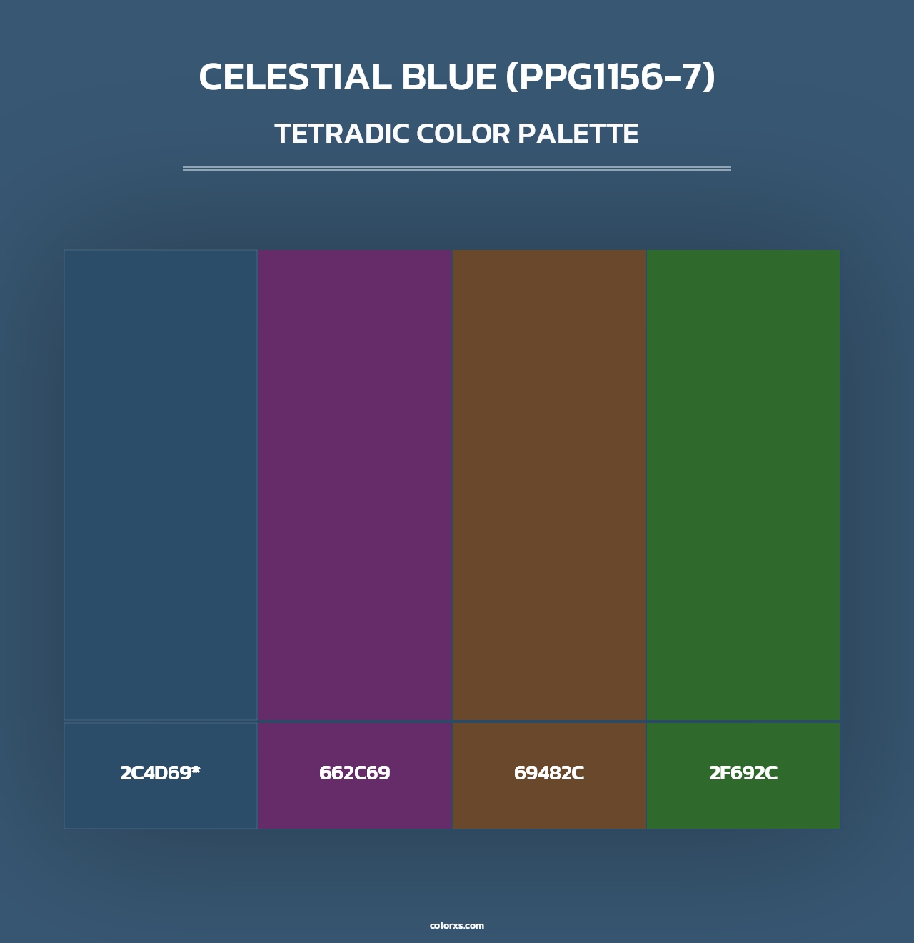 Celestial Blue (PPG1156-7) - Tetradic Color Palette