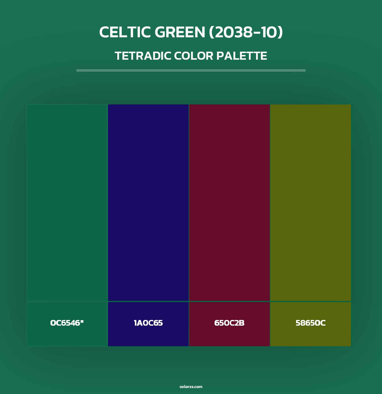 Celtic Green (2038-10) - Tetradic Color Palette