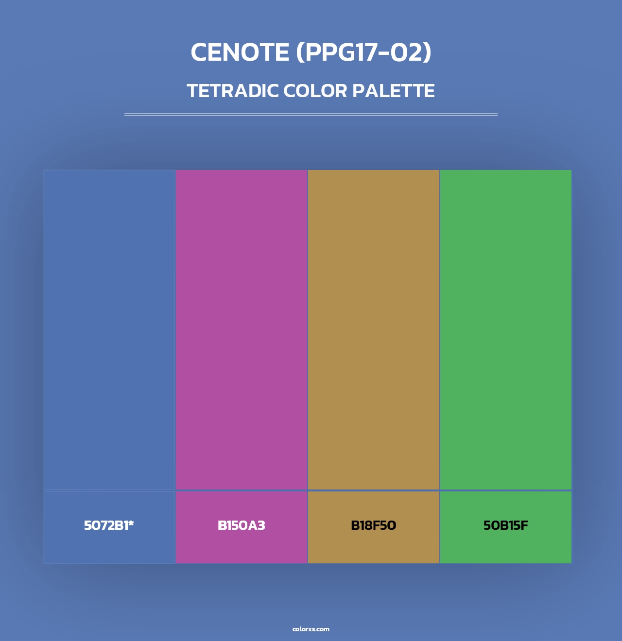 Cenote (PPG17-02) - Tetradic Color Palette