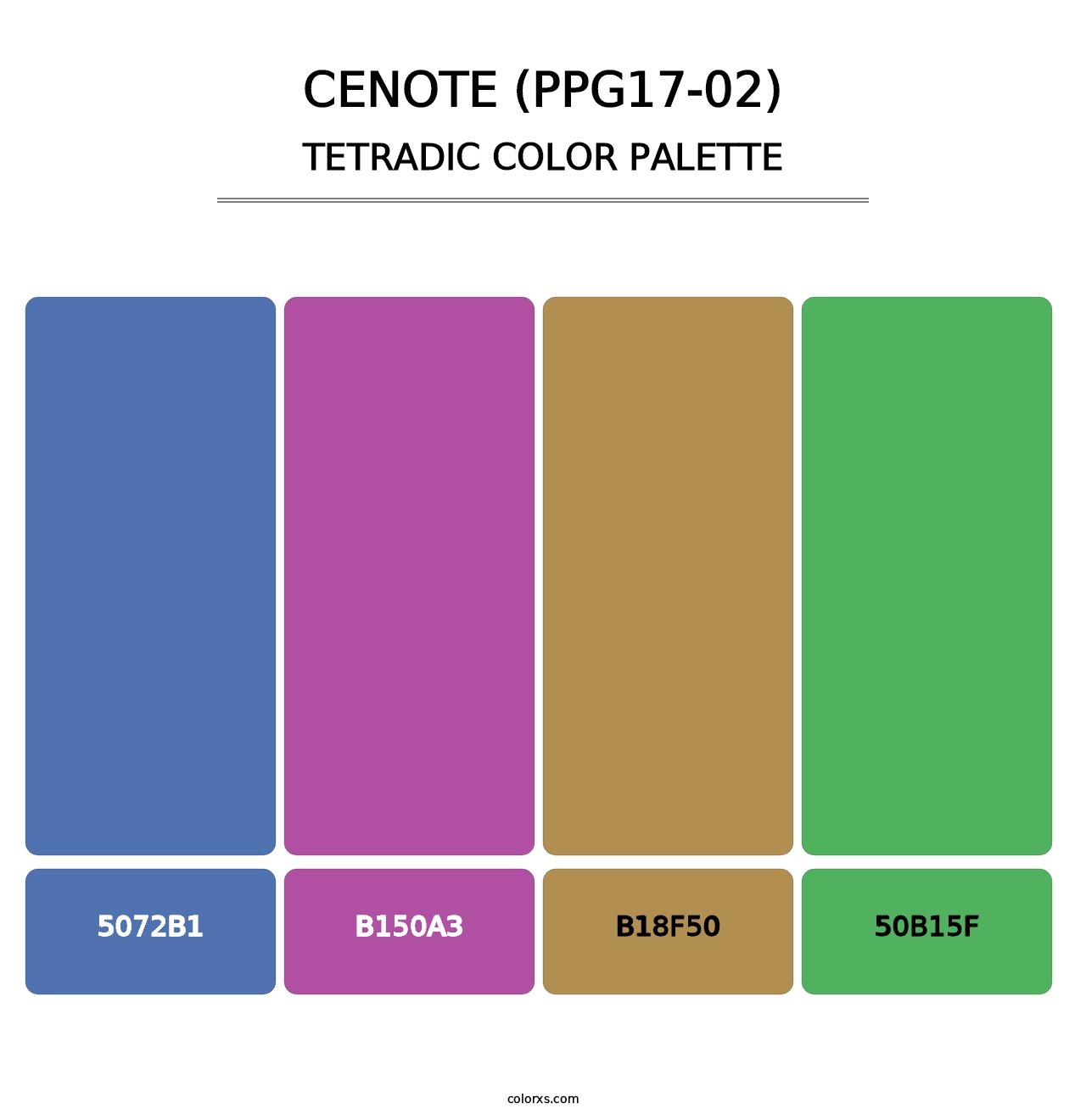 Cenote (PPG17-02) - Tetradic Color Palette