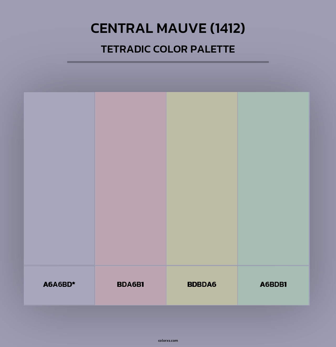 Central Mauve (1412) - Tetradic Color Palette
