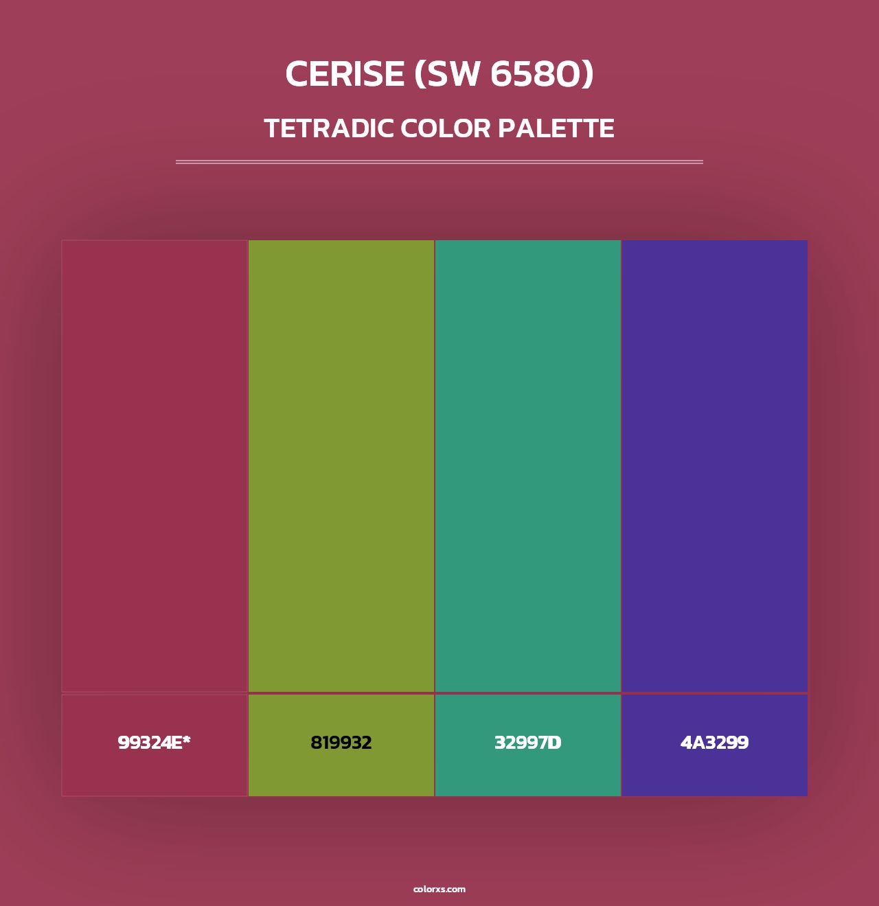 Cerise (SW 6580) - Tetradic Color Palette