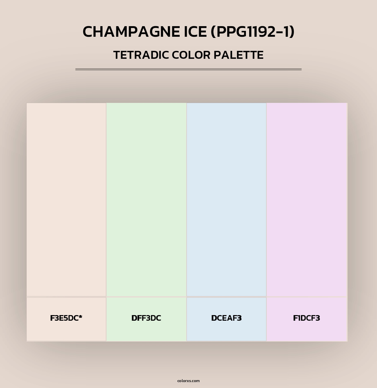Champagne Ice (PPG1192-1) - Tetradic Color Palette