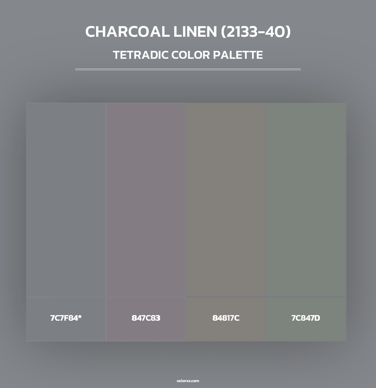 Charcoal Linen (2133-40) - Tetradic Color Palette