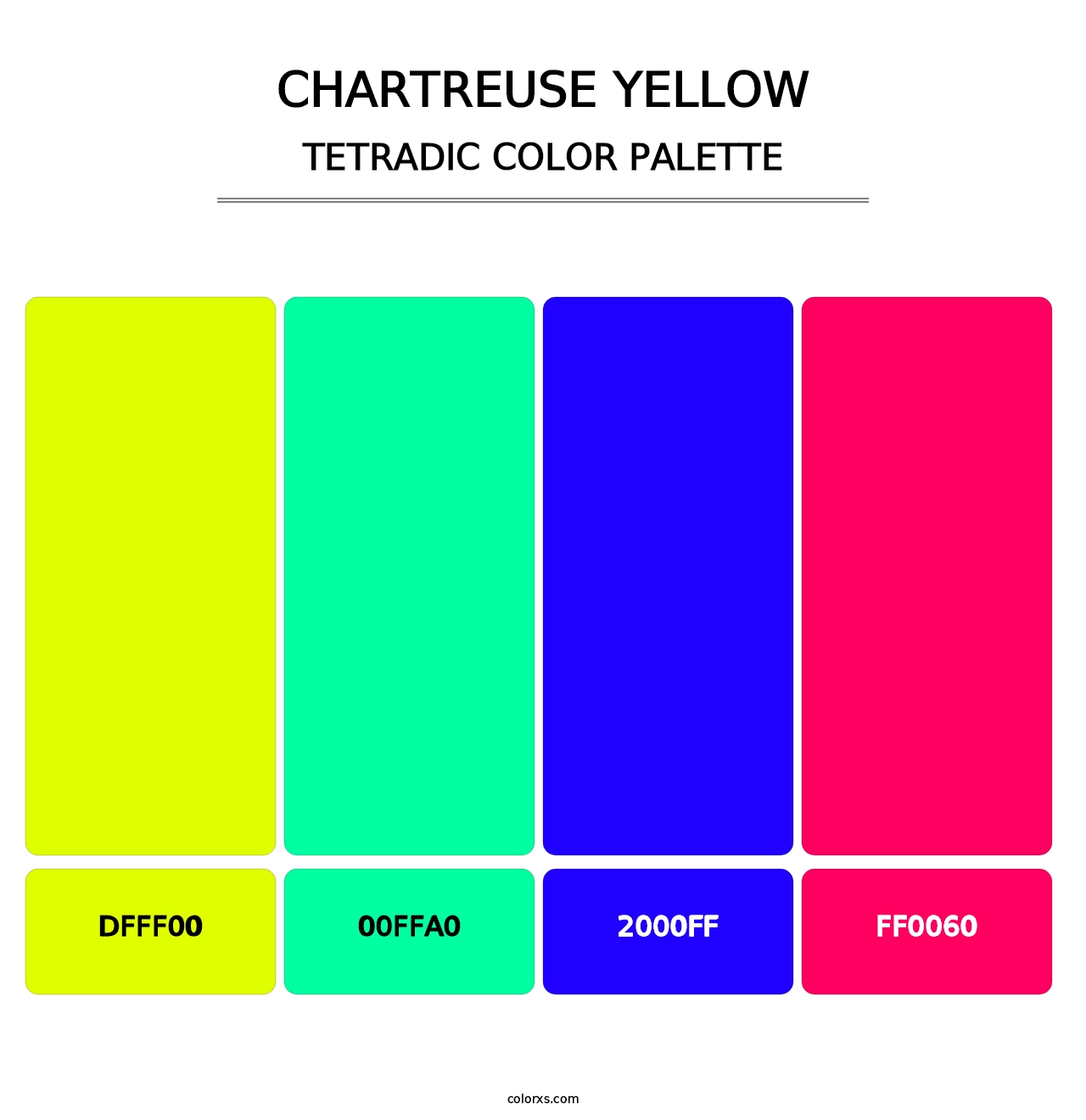 Chartreuse Yellow - Tetradic Color Palette