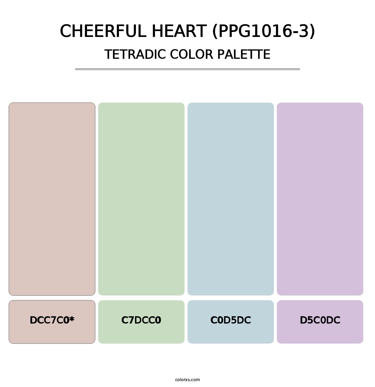 Cheerful Heart (PPG1016-3) - Tetradic Color Palette