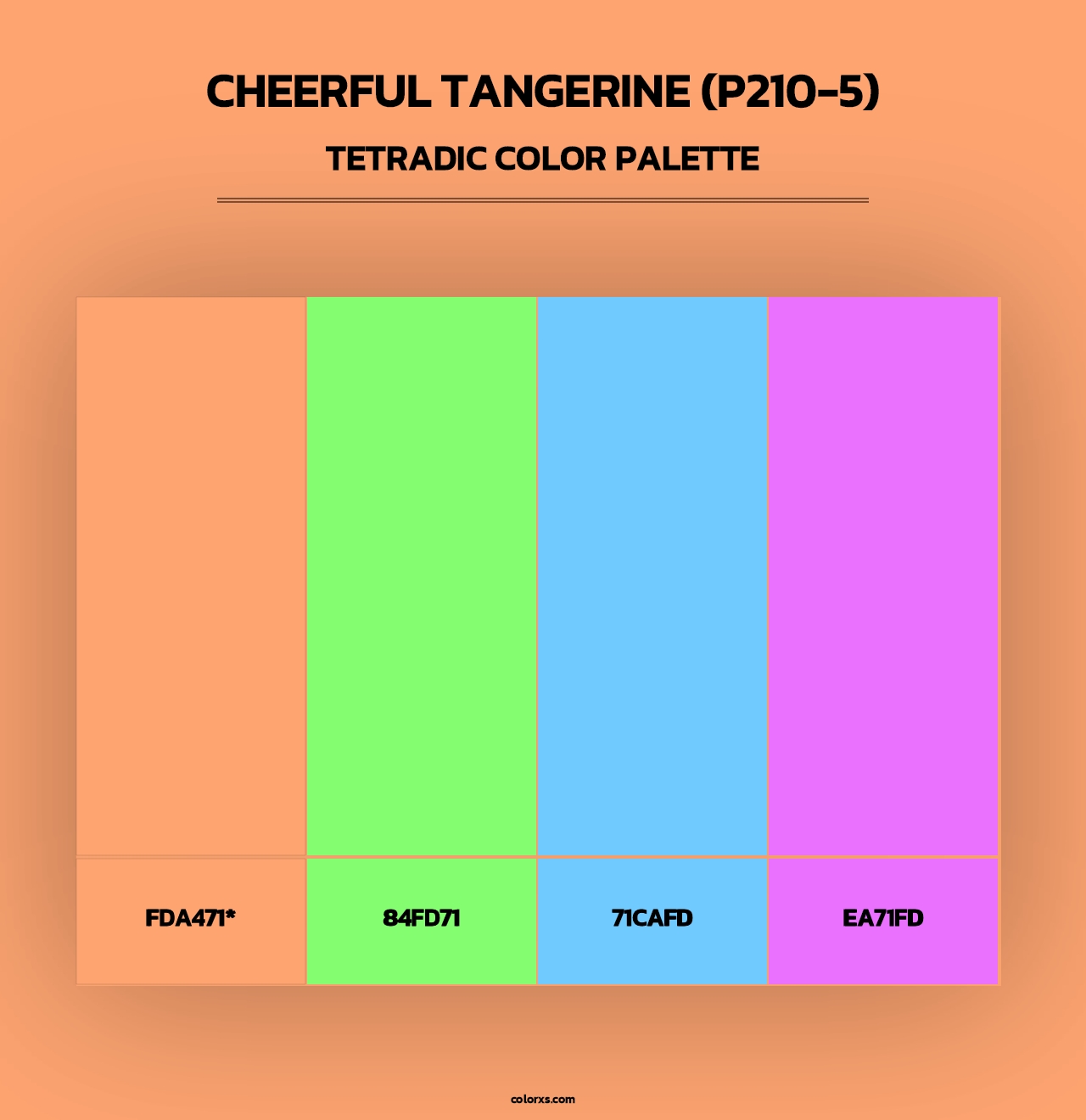 Cheerful Tangerine (P210-5) - Tetradic Color Palette