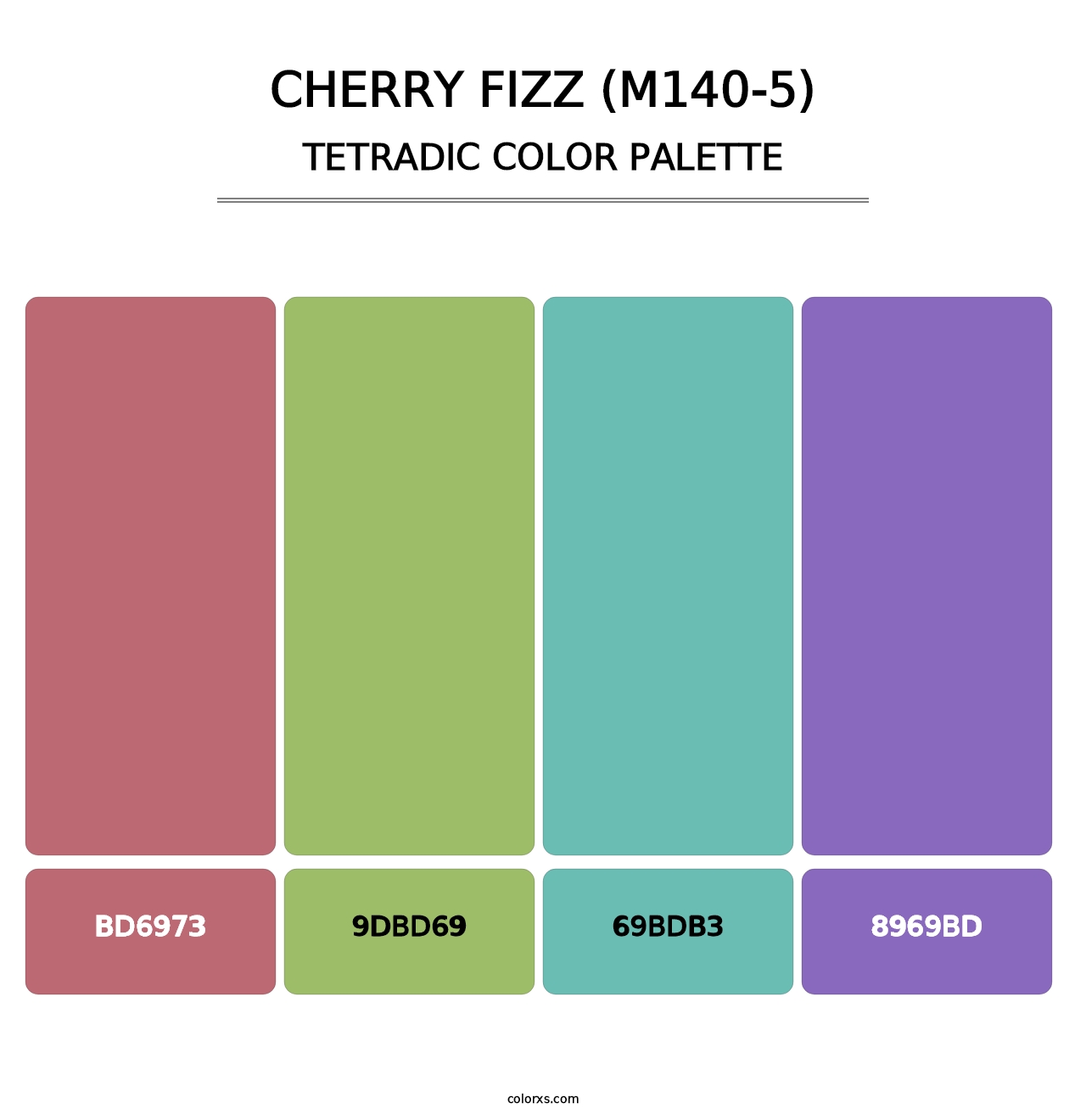 Cherry Fizz (M140-5) - Tetradic Color Palette