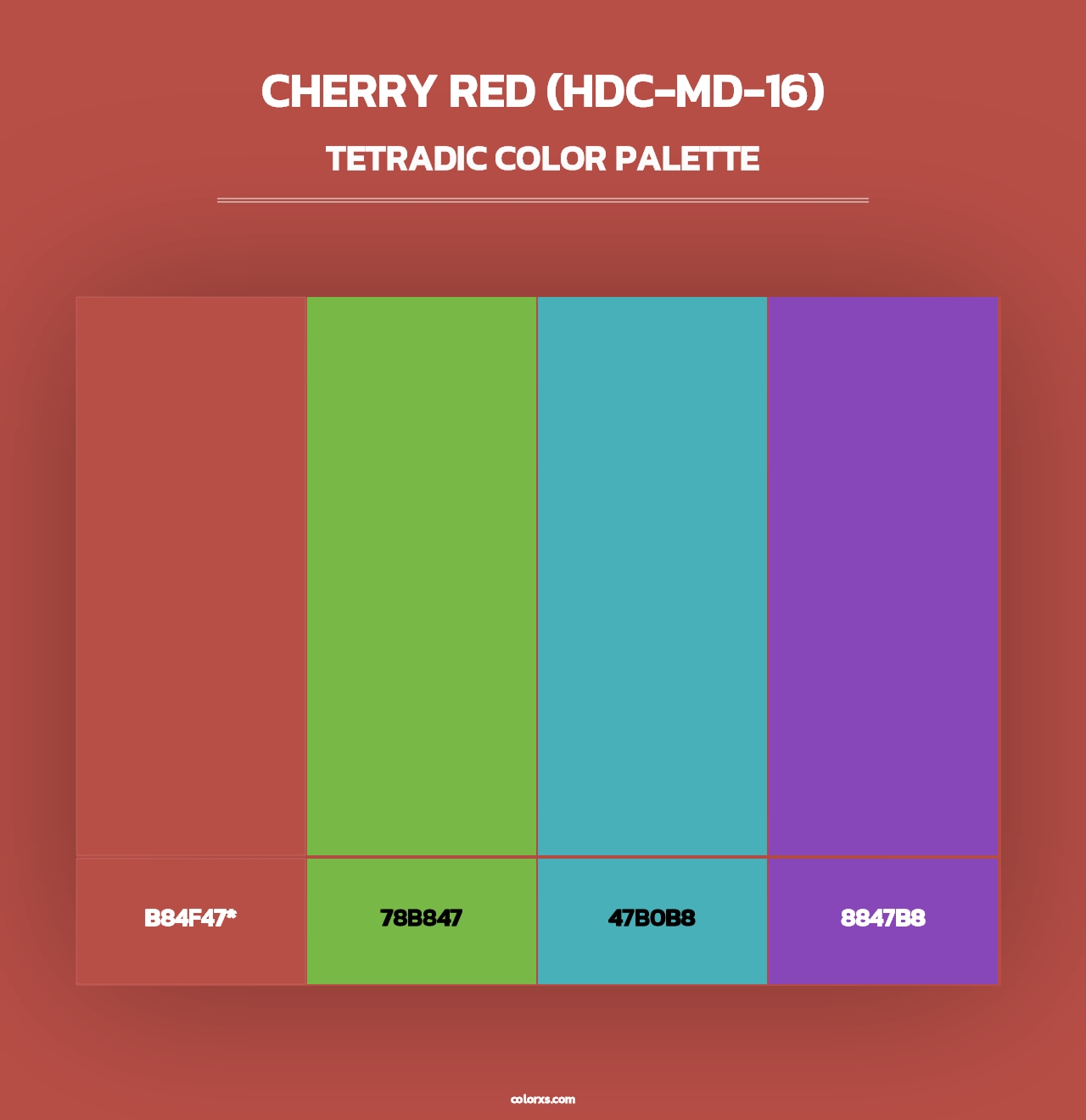 Cherry Red (HDC-MD-16) - Tetradic Color Palette