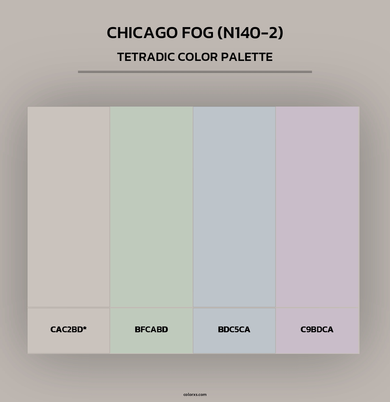 Chicago Fog (N140-2) - Tetradic Color Palette