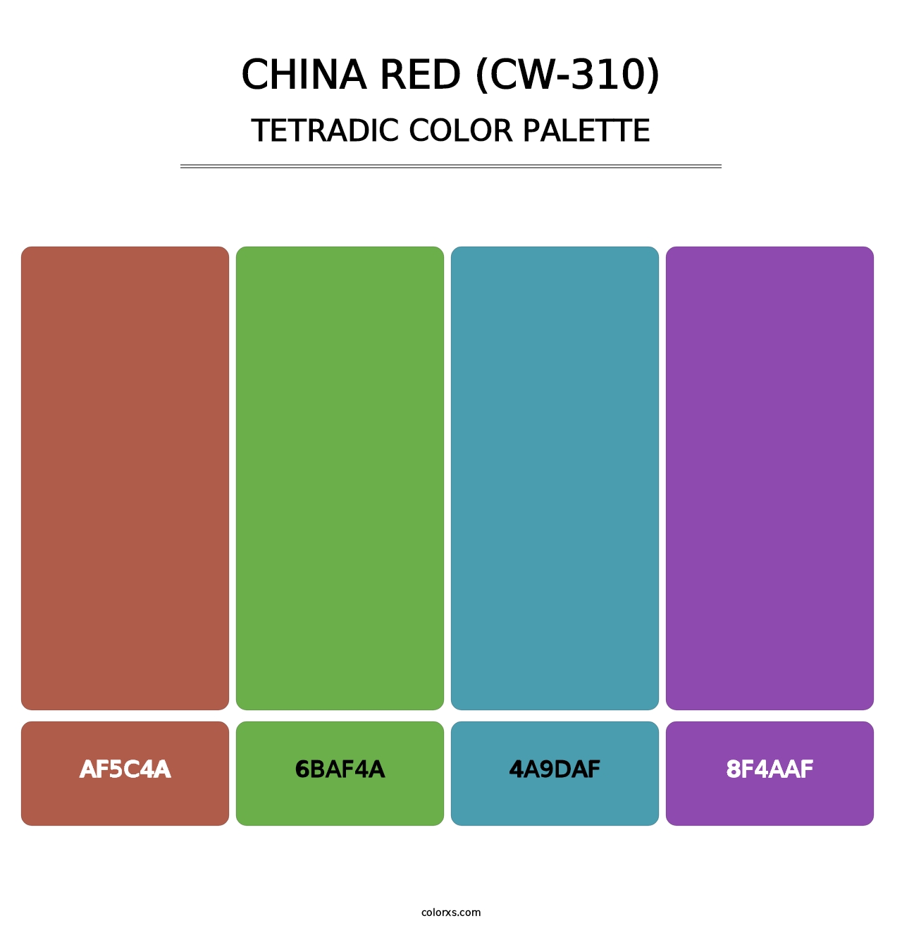 China Red (CW-310) - Tetradic Color Palette
