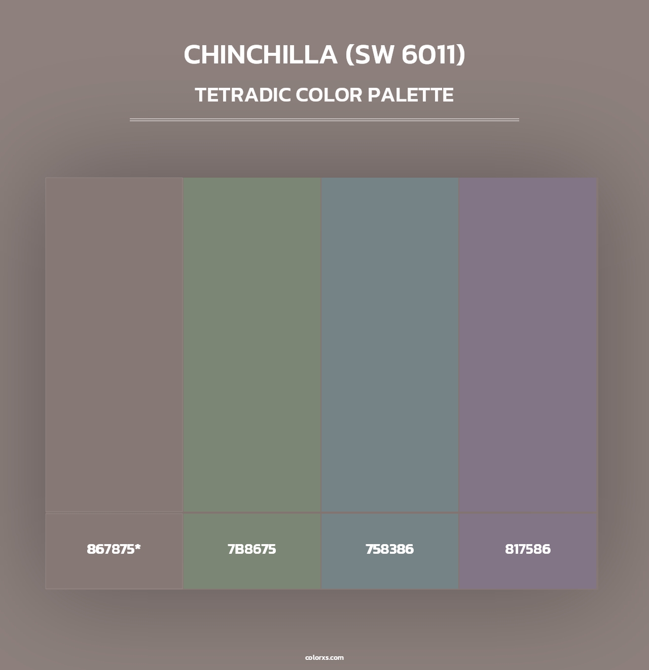 Chinchilla (SW 6011) - Tetradic Color Palette