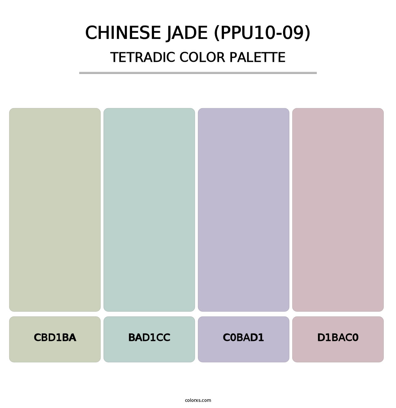 Chinese Jade (PPU10-09) - Tetradic Color Palette