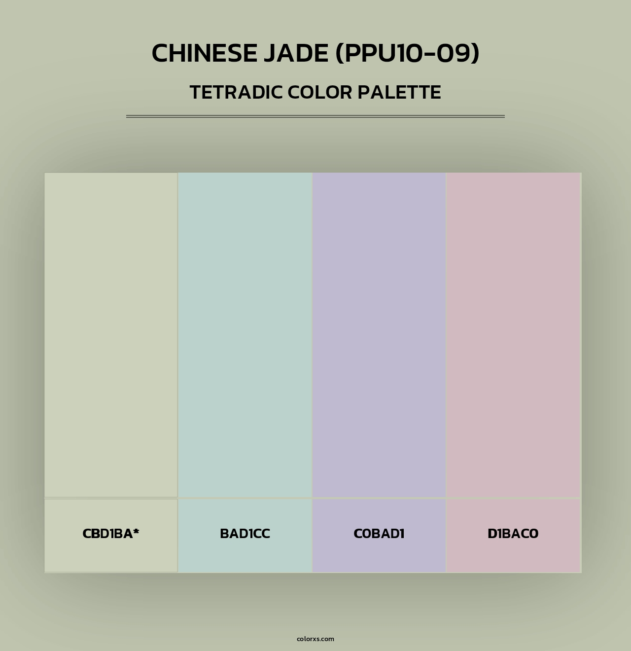 Chinese Jade (PPU10-09) - Tetradic Color Palette