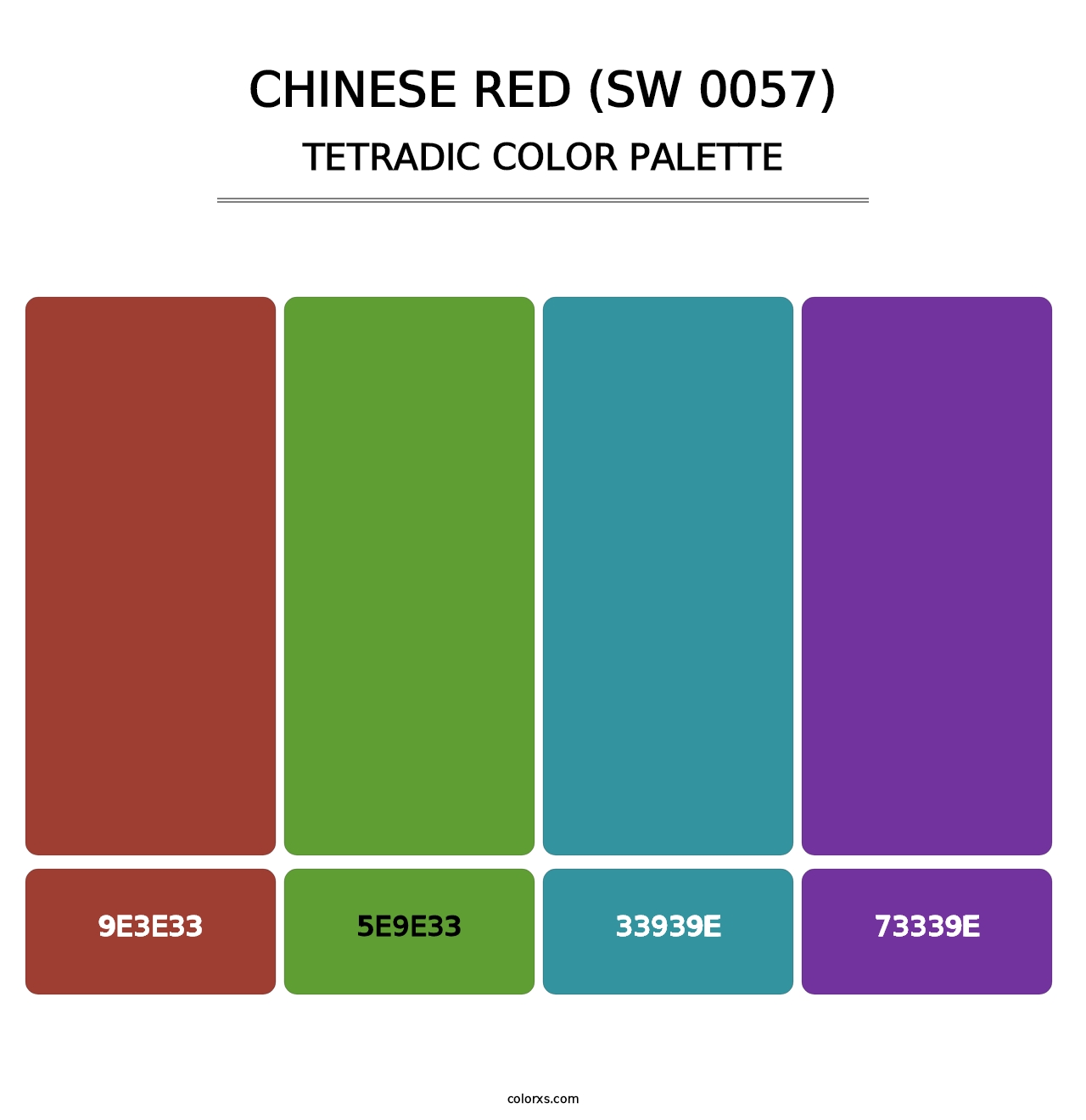 Chinese Red (SW 0057) - Tetradic Color Palette