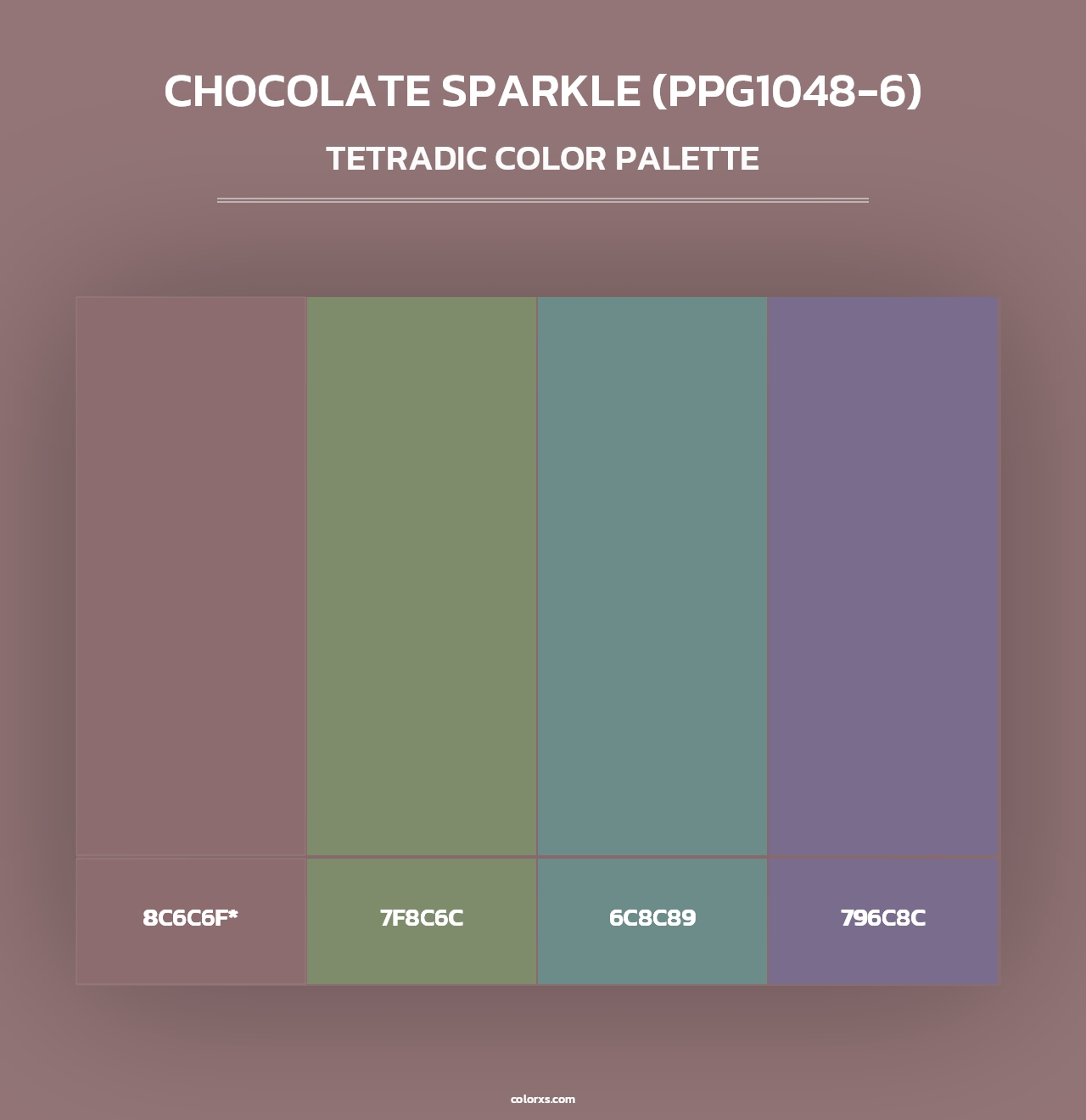 Chocolate Sparkle (PPG1048-6) - Tetradic Color Palette