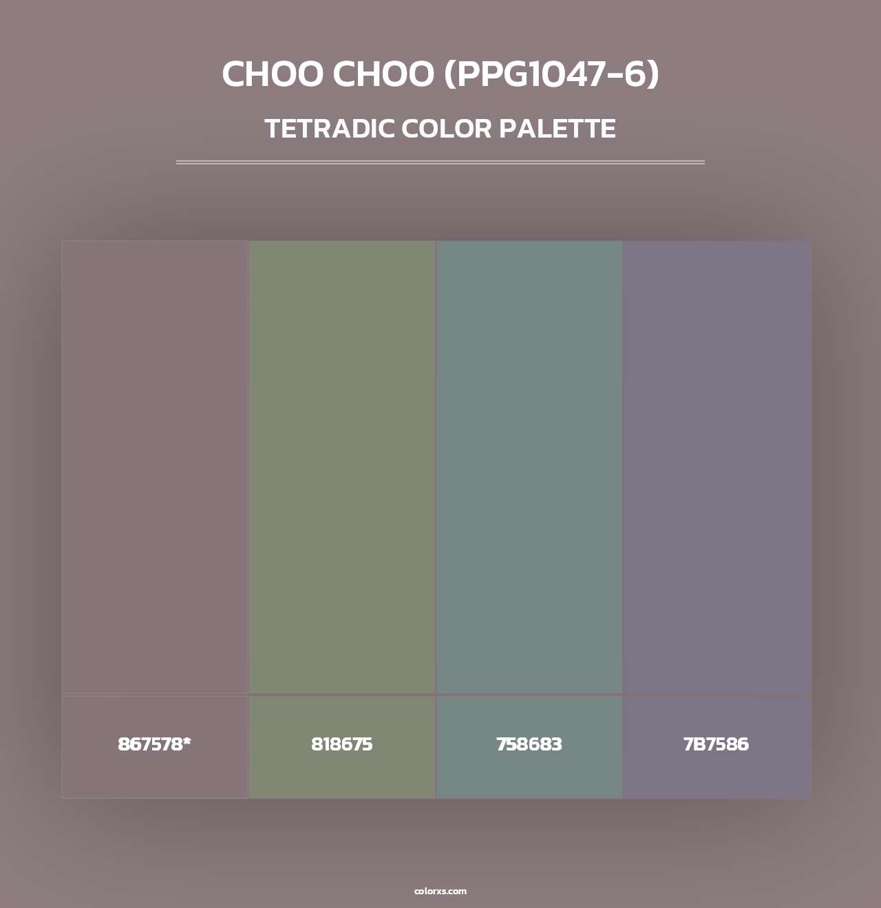 Choo Choo (PPG1047-6) - Tetradic Color Palette