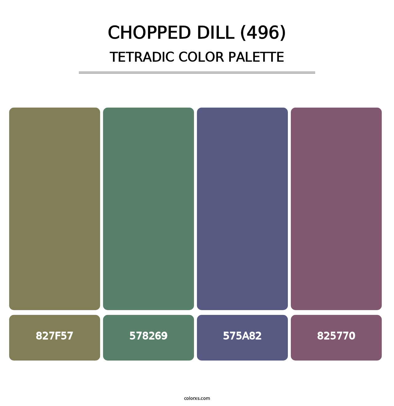 Chopped Dill (496) - Tetradic Color Palette