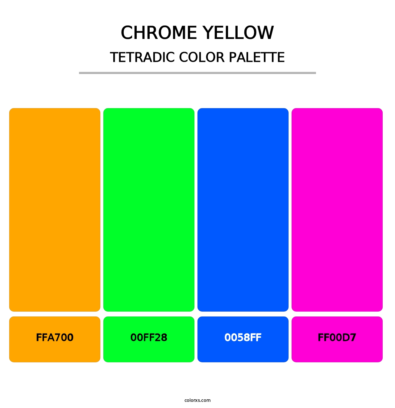 Chrome Yellow - Tetradic Color Palette