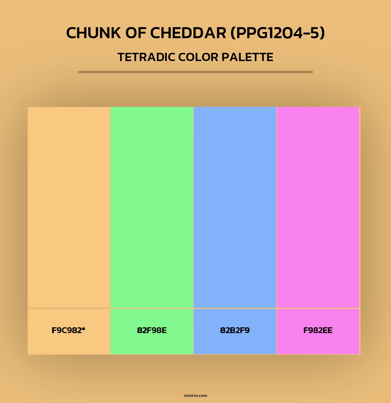 Chunk Of Cheddar (PPG1204-5) - Tetradic Color Palette