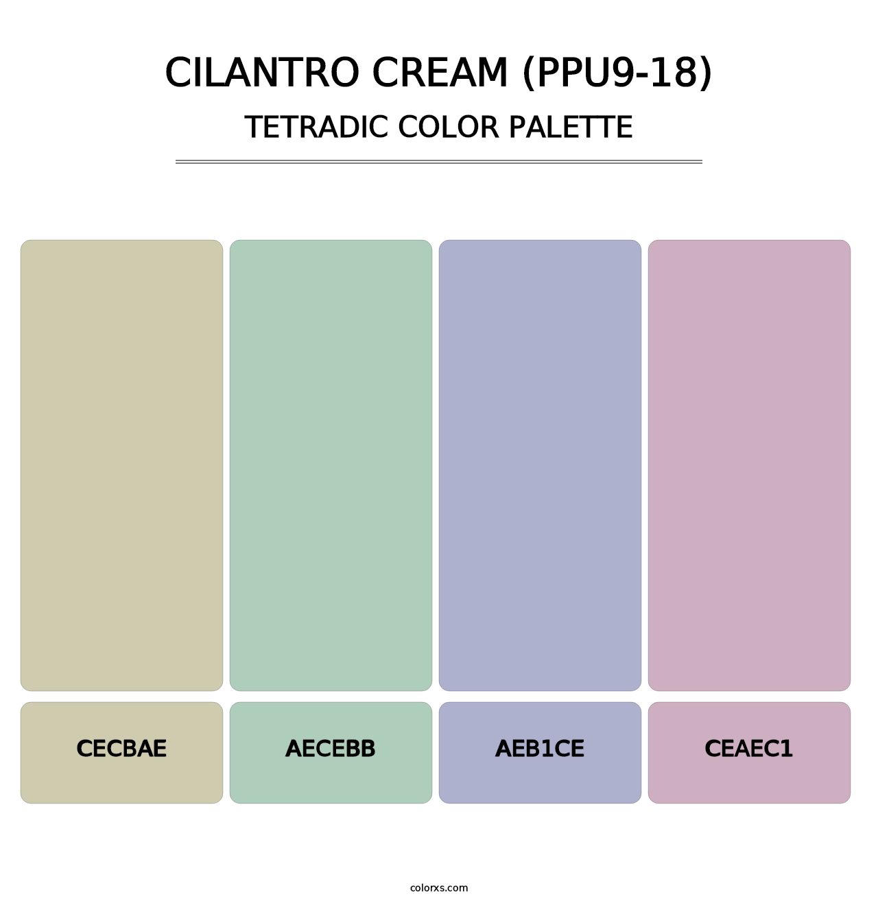 Cilantro Cream (PPU9-18) - Tetradic Color Palette
