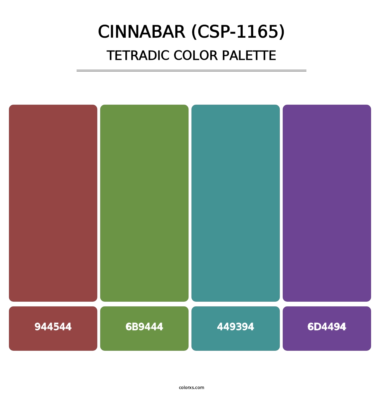 Cinnabar (CSP-1165) - Tetradic Color Palette