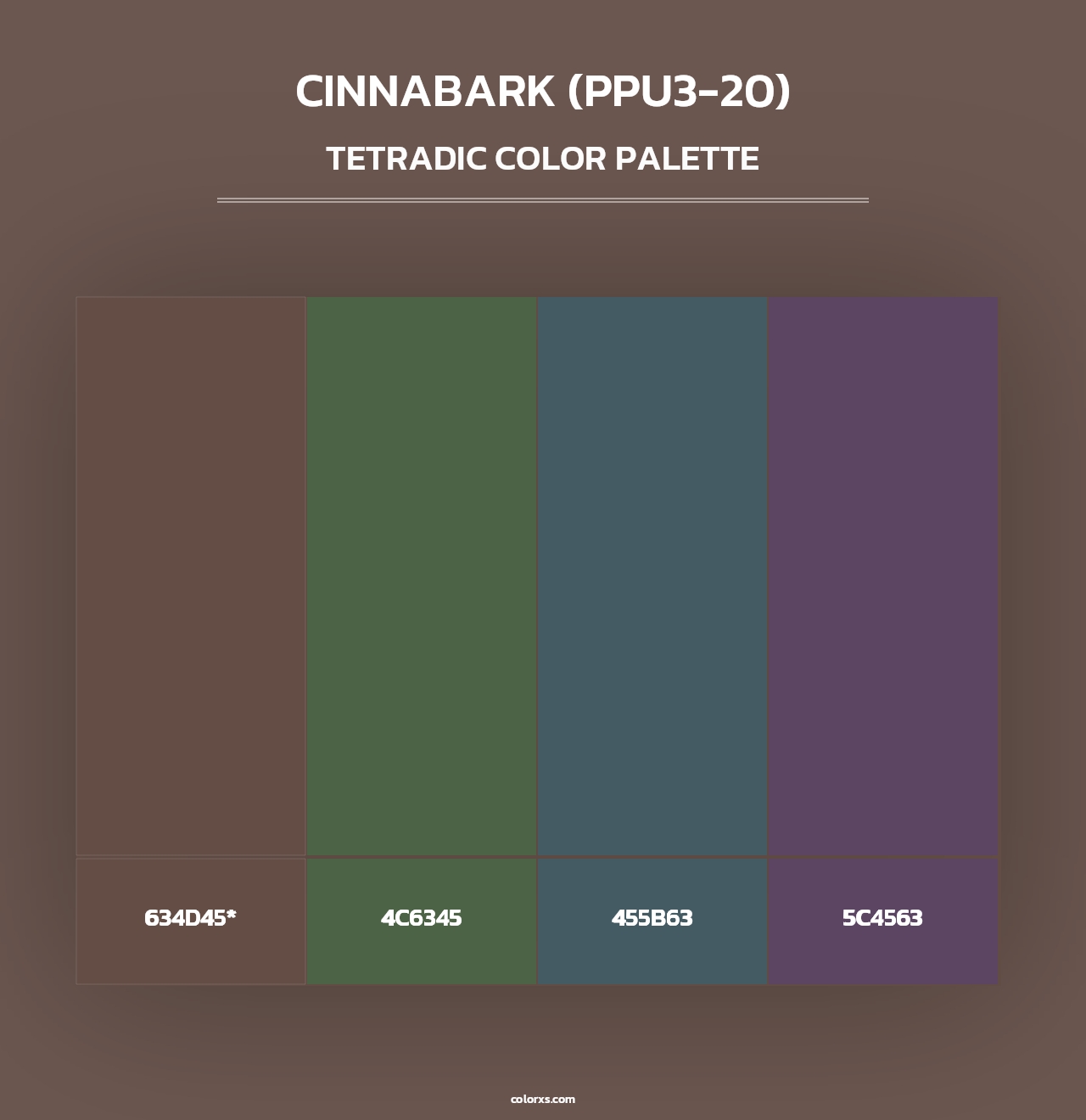 Cinnabark (PPU3-20) - Tetradic Color Palette