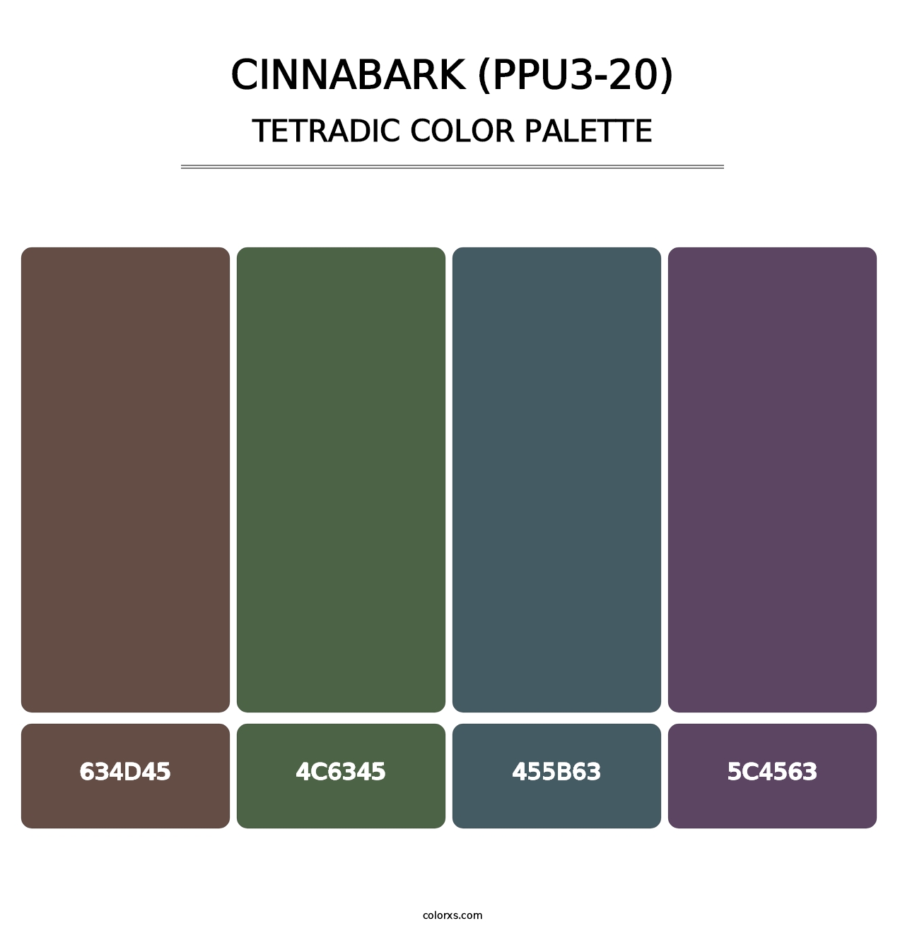 Cinnabark (PPU3-20) - Tetradic Color Palette