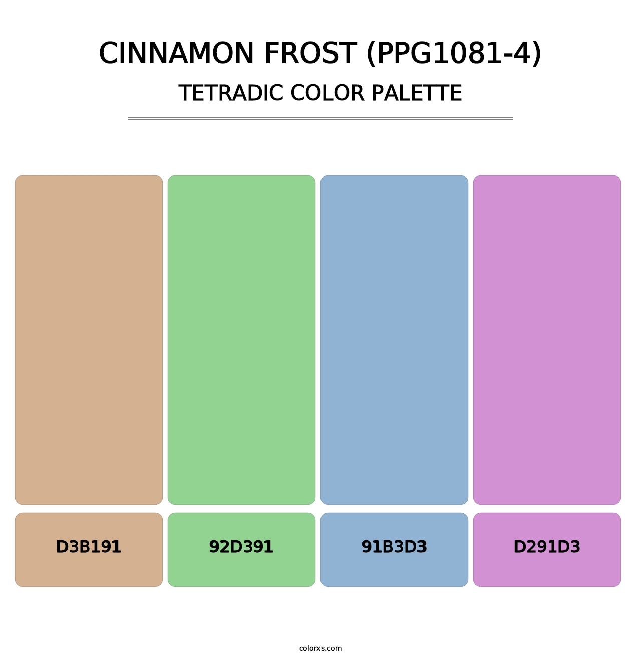 Cinnamon Frost (PPG1081-4) - Tetradic Color Palette