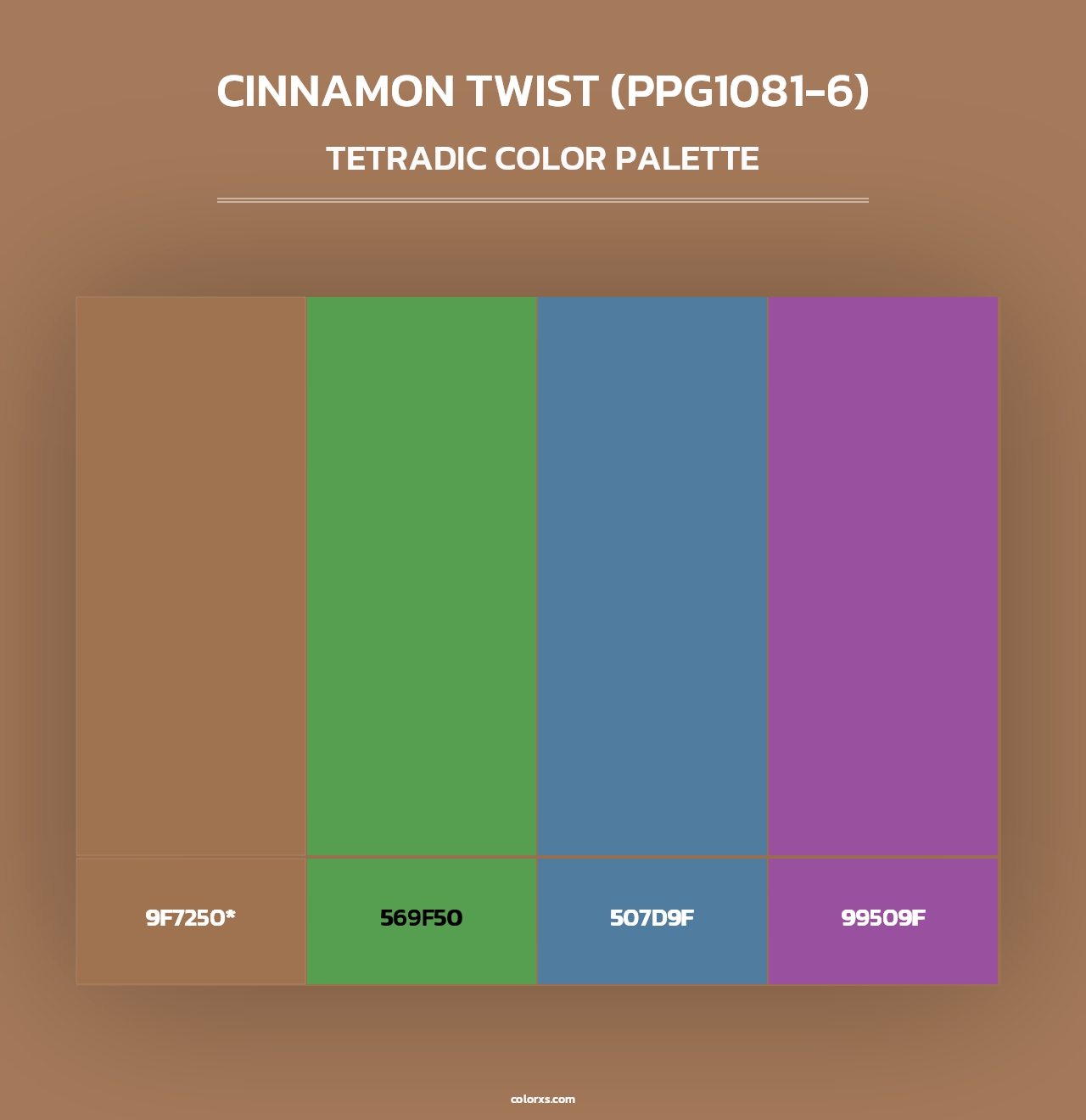 Cinnamon Twist (PPG1081-6) - Tetradic Color Palette