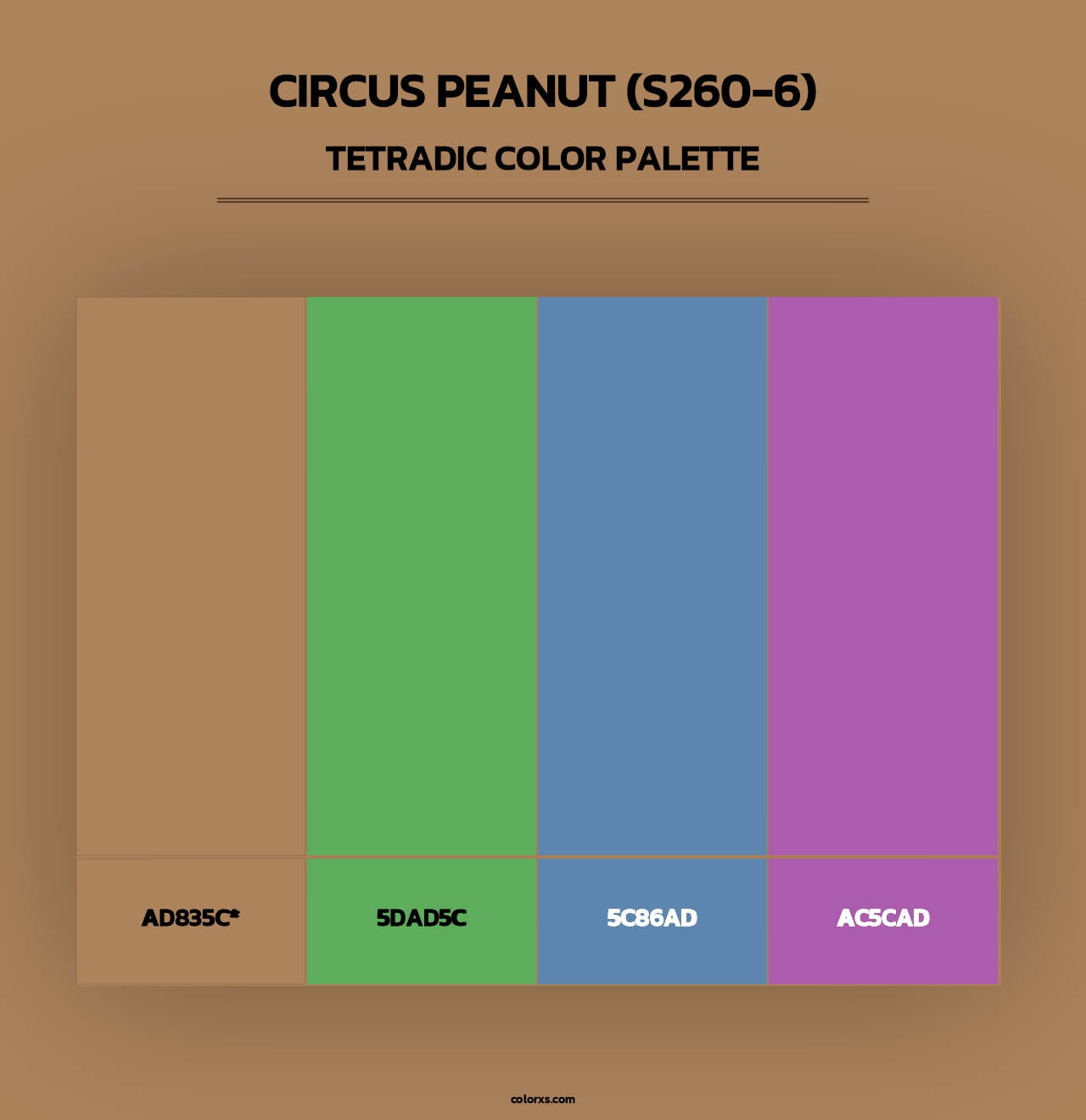 Circus Peanut (S260-6) - Tetradic Color Palette