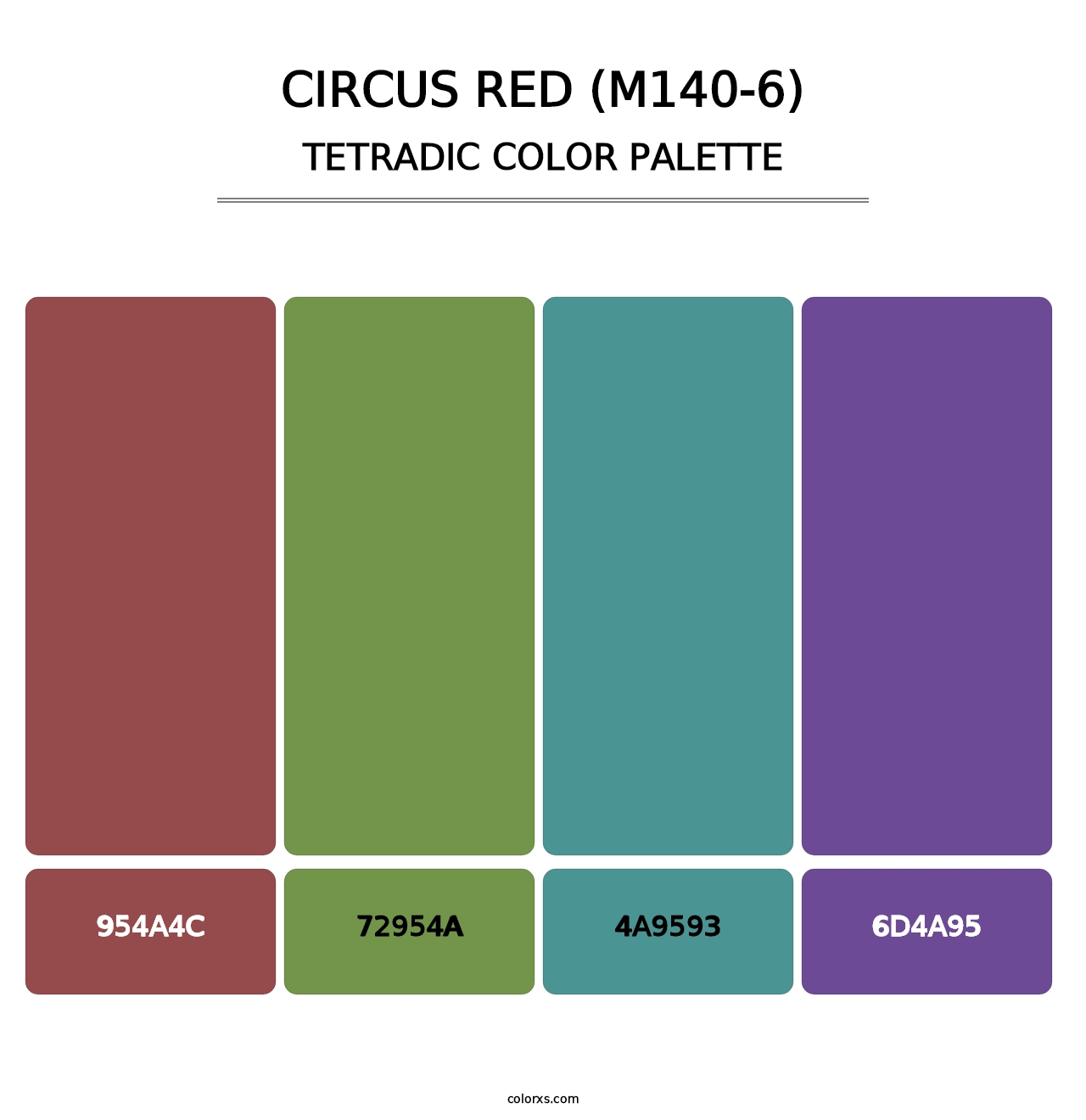 Circus Red (M140-6) - Tetradic Color Palette