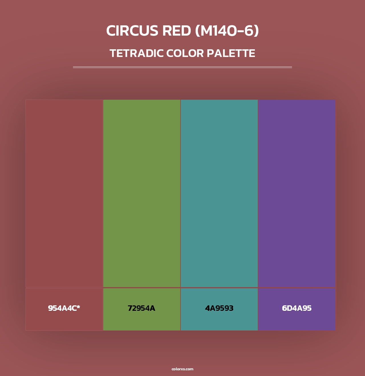 Circus Red (M140-6) - Tetradic Color Palette