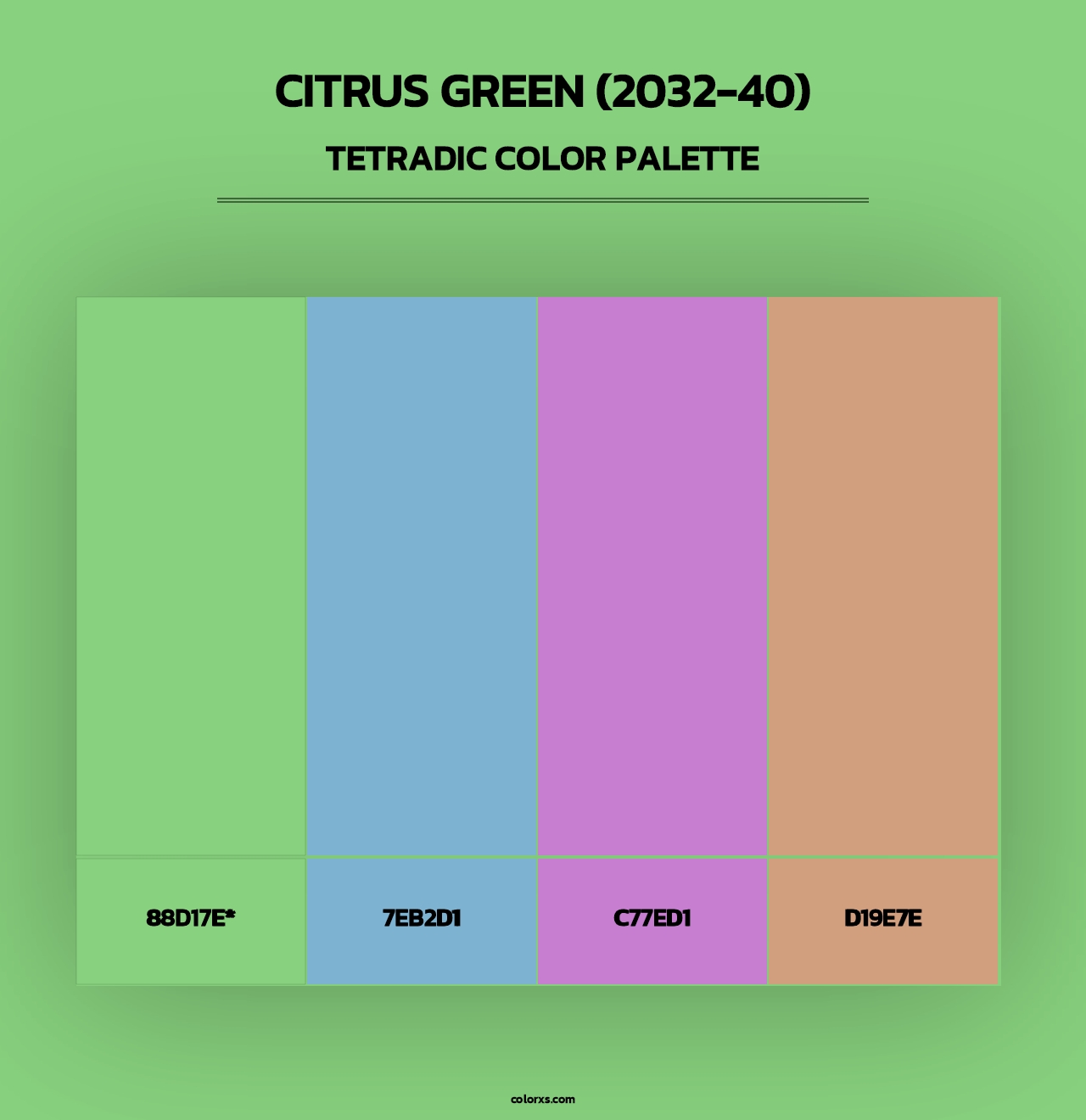 Citrus Green (2032-40) - Tetradic Color Palette