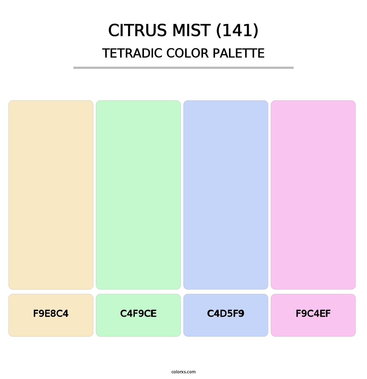 Citrus Mist (141) - Tetradic Color Palette