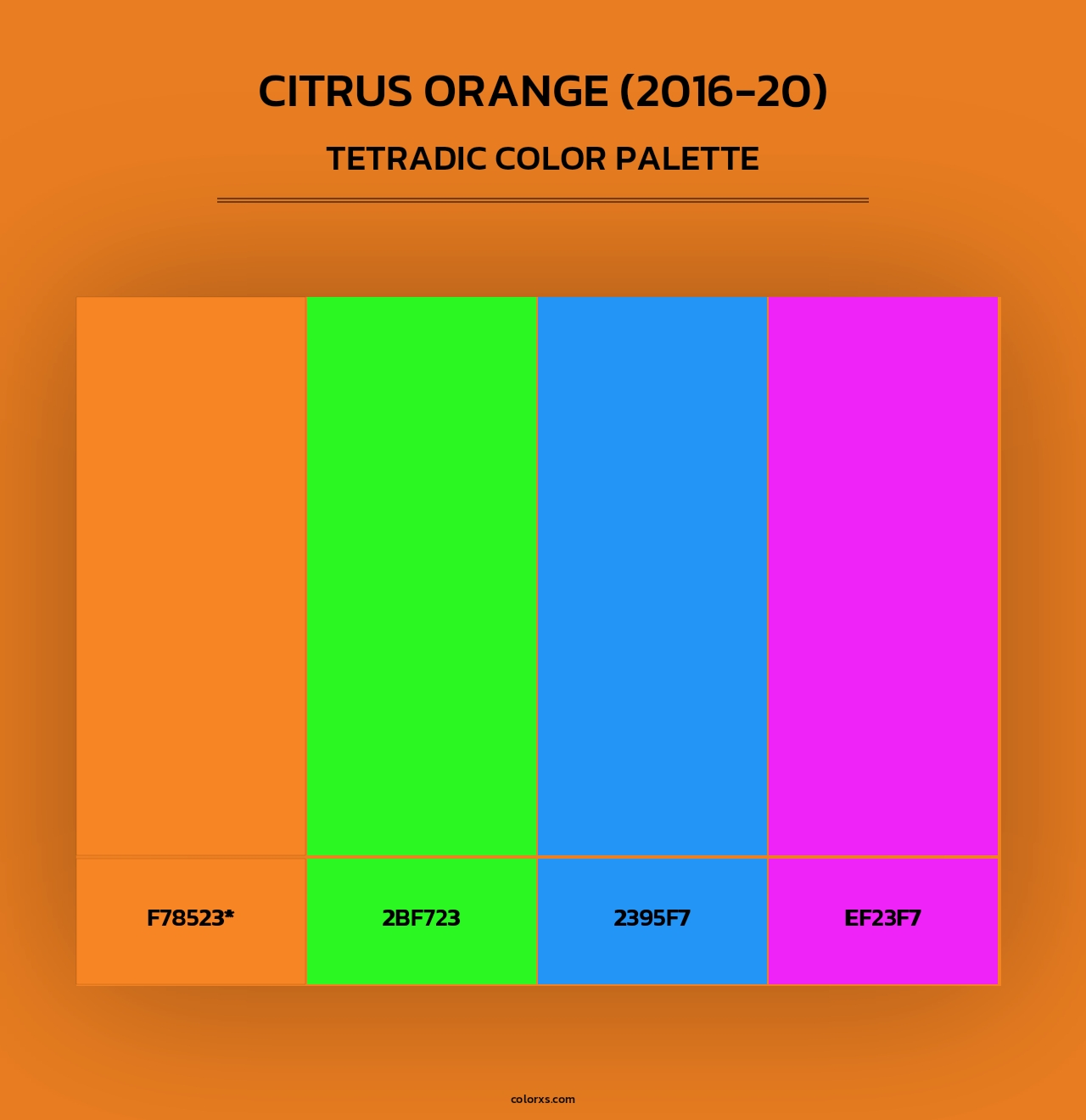 Citrus Orange (2016-20) - Tetradic Color Palette